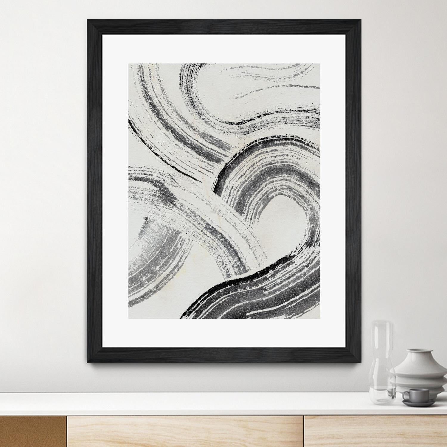 Zen Flow I by Jennifer Parker on GIANT ART - beige abstract abstract