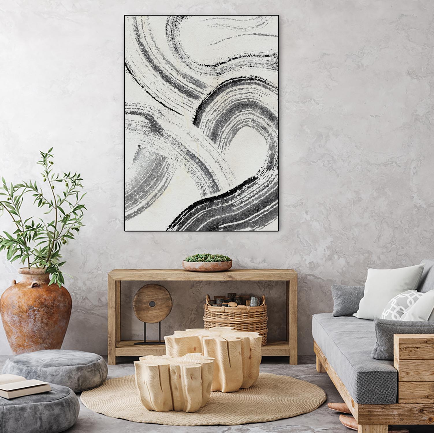 Zen Flow I by Jennifer Parker on GIANT ART - beige abstract abstract