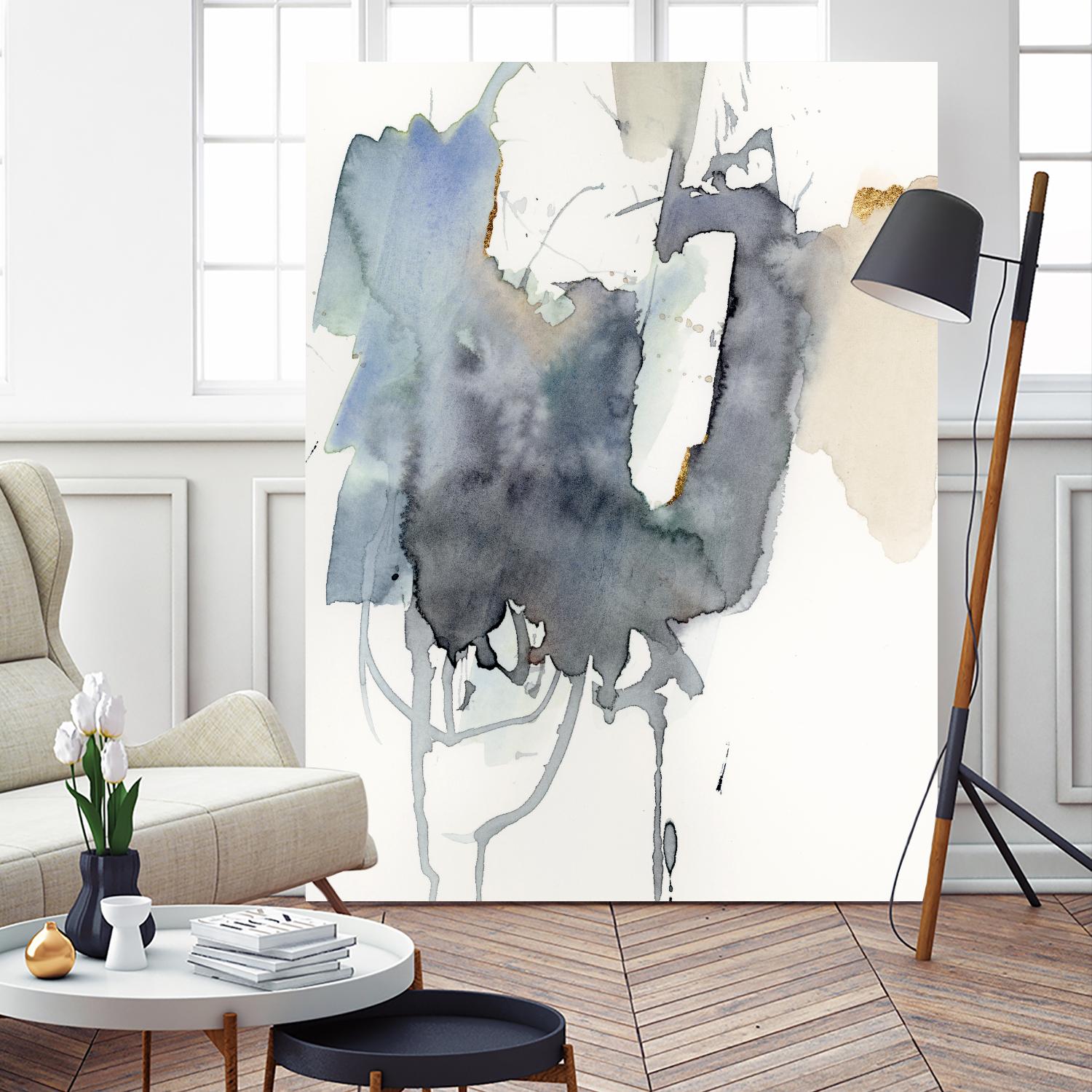 Indigo Splatter I by Victoria Barnes on GIANT ART - gold abstract abstract