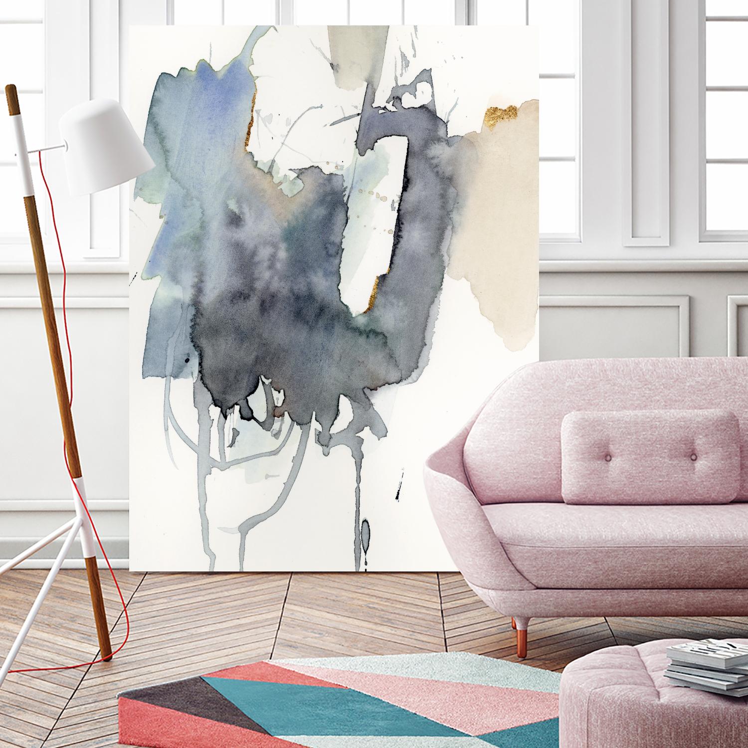 Indigo Splatter I by Victoria Barnes on GIANT ART - gold abstract abstract