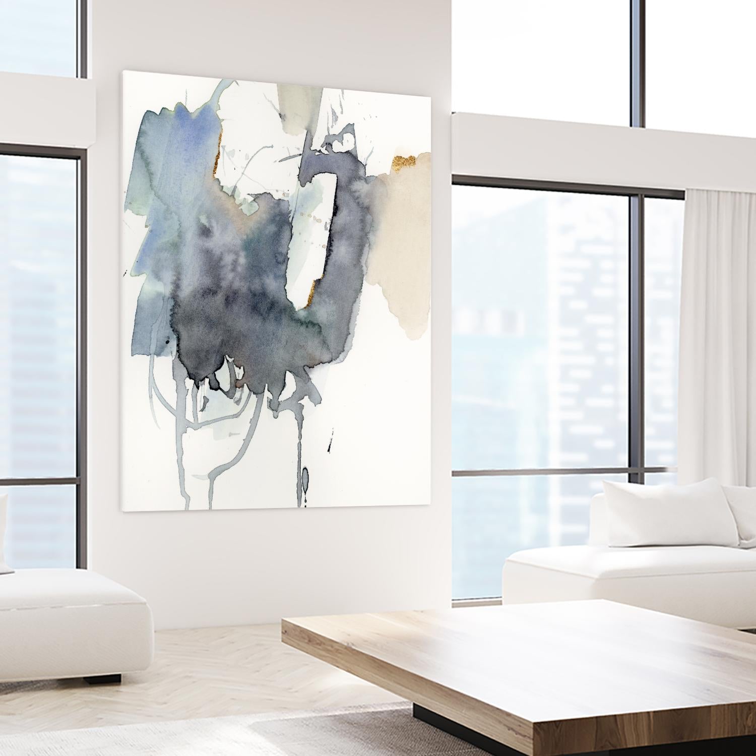 Indigo Splatter I by Victoria Barnes on GIANT ART - gold abstract abstract