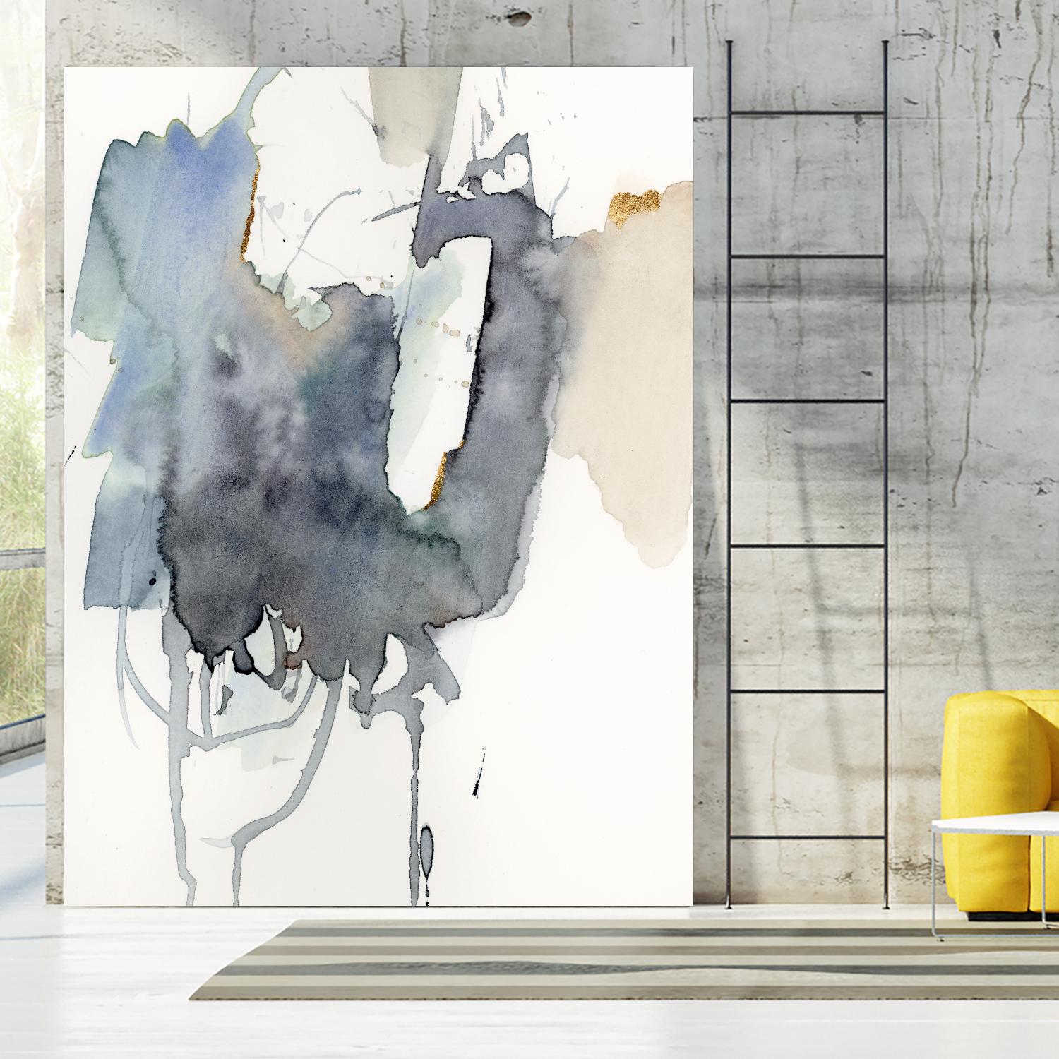 Indigo Splatter I by Victoria Barnes on GIANT ART - gold abstract abstract