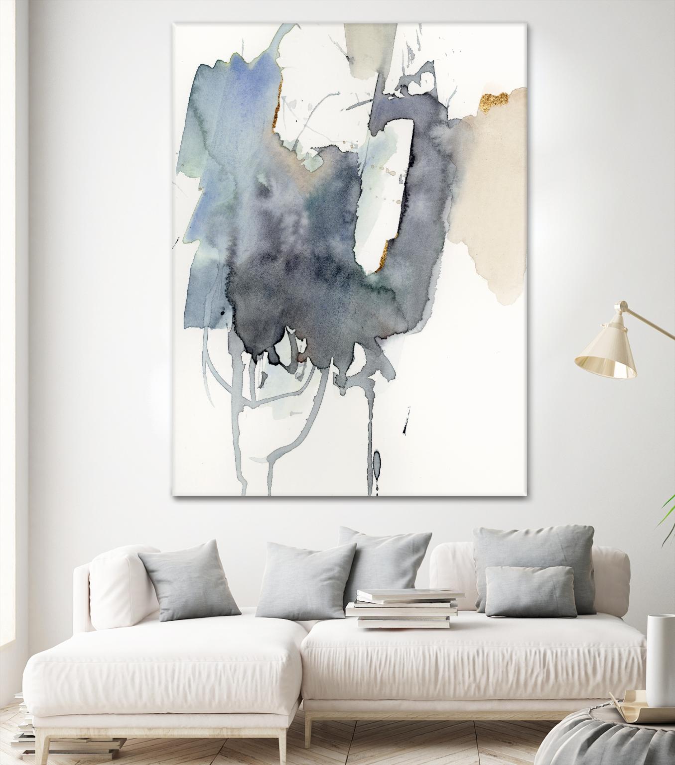 Indigo Splatter I by Victoria Barnes on GIANT ART - gold abstract abstract