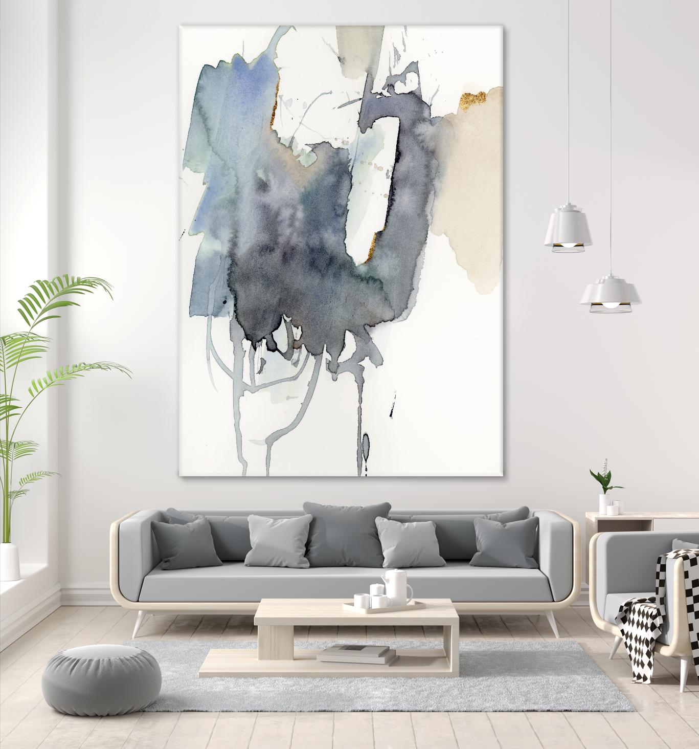 Indigo Splatter I by Victoria Barnes on GIANT ART - gold abstract abstract