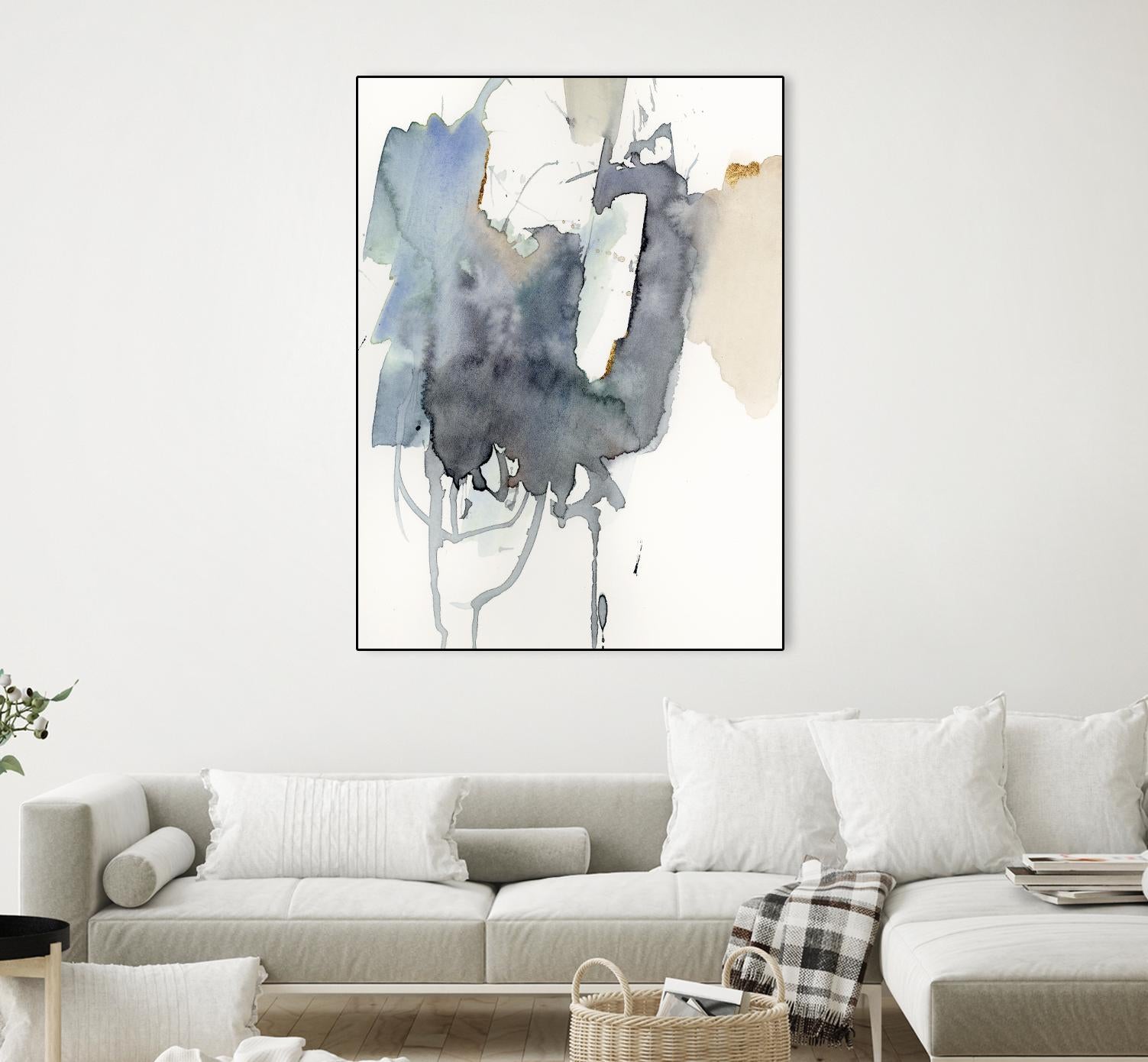 Indigo Splatter I by Victoria Barnes on GIANT ART - gold abstract abstract