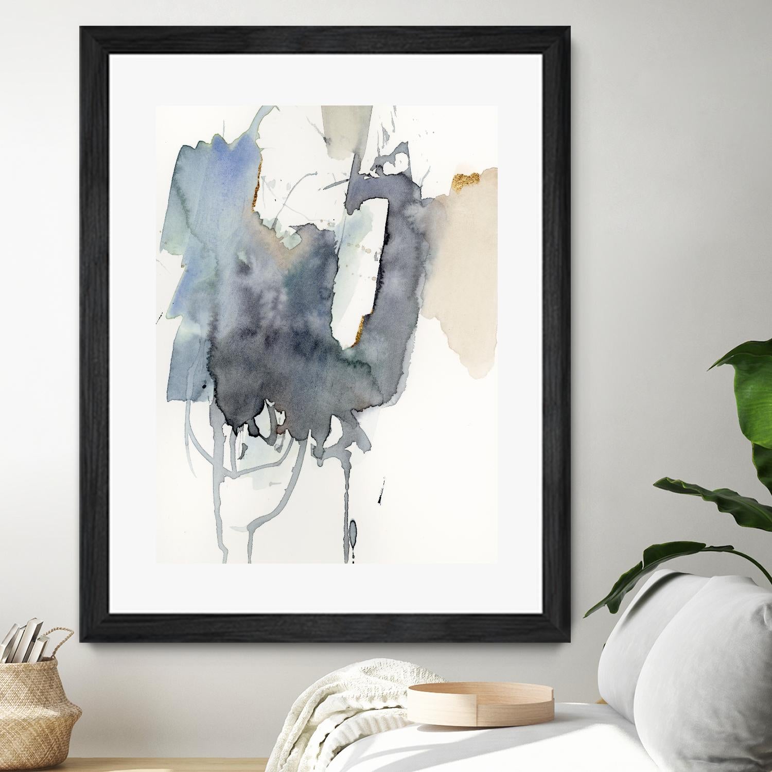 Indigo Splatter I by Victoria Barnes on GIANT ART - gold abstract abstract