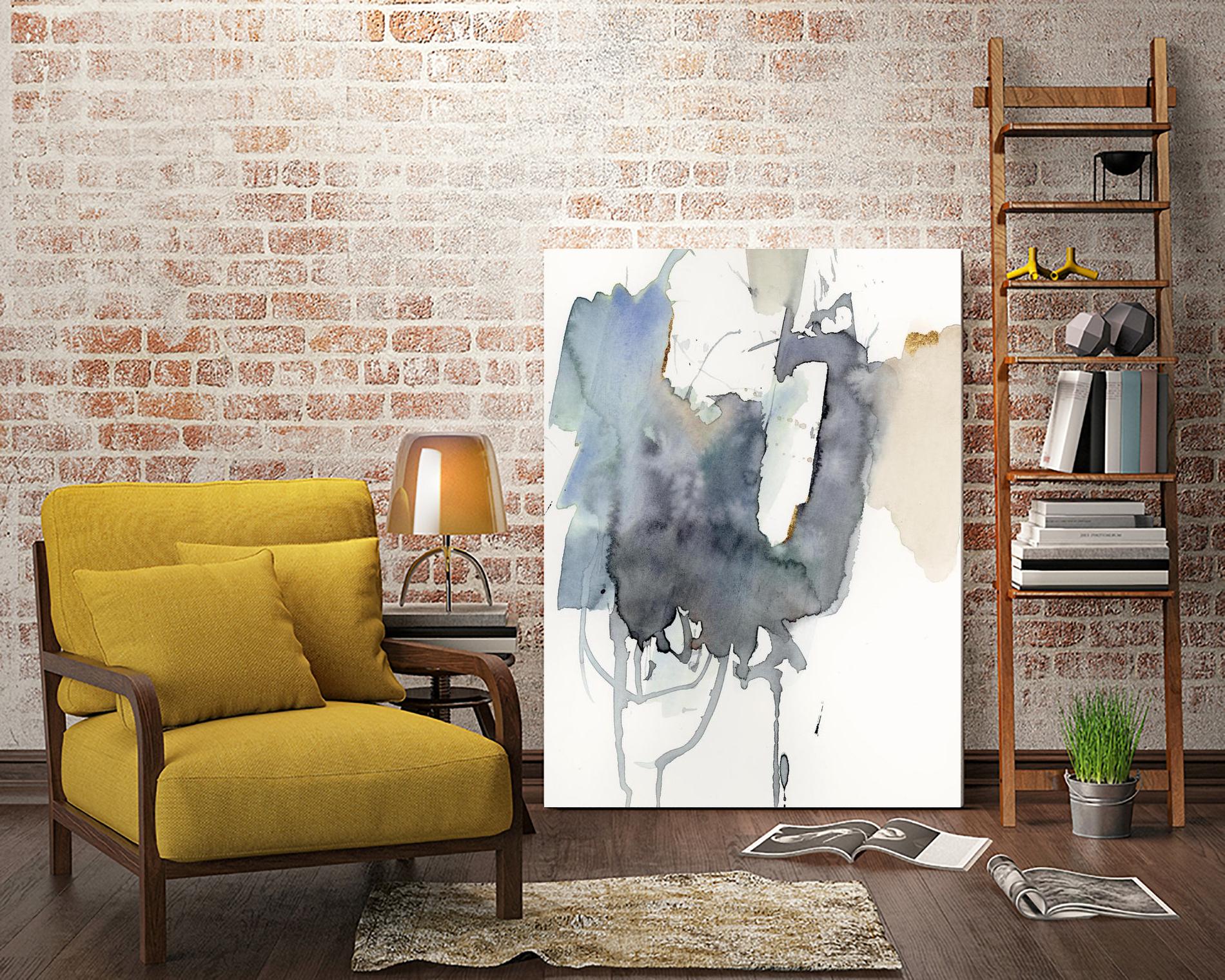 Indigo Splatter I by Victoria Barnes on GIANT ART - gold abstract abstract