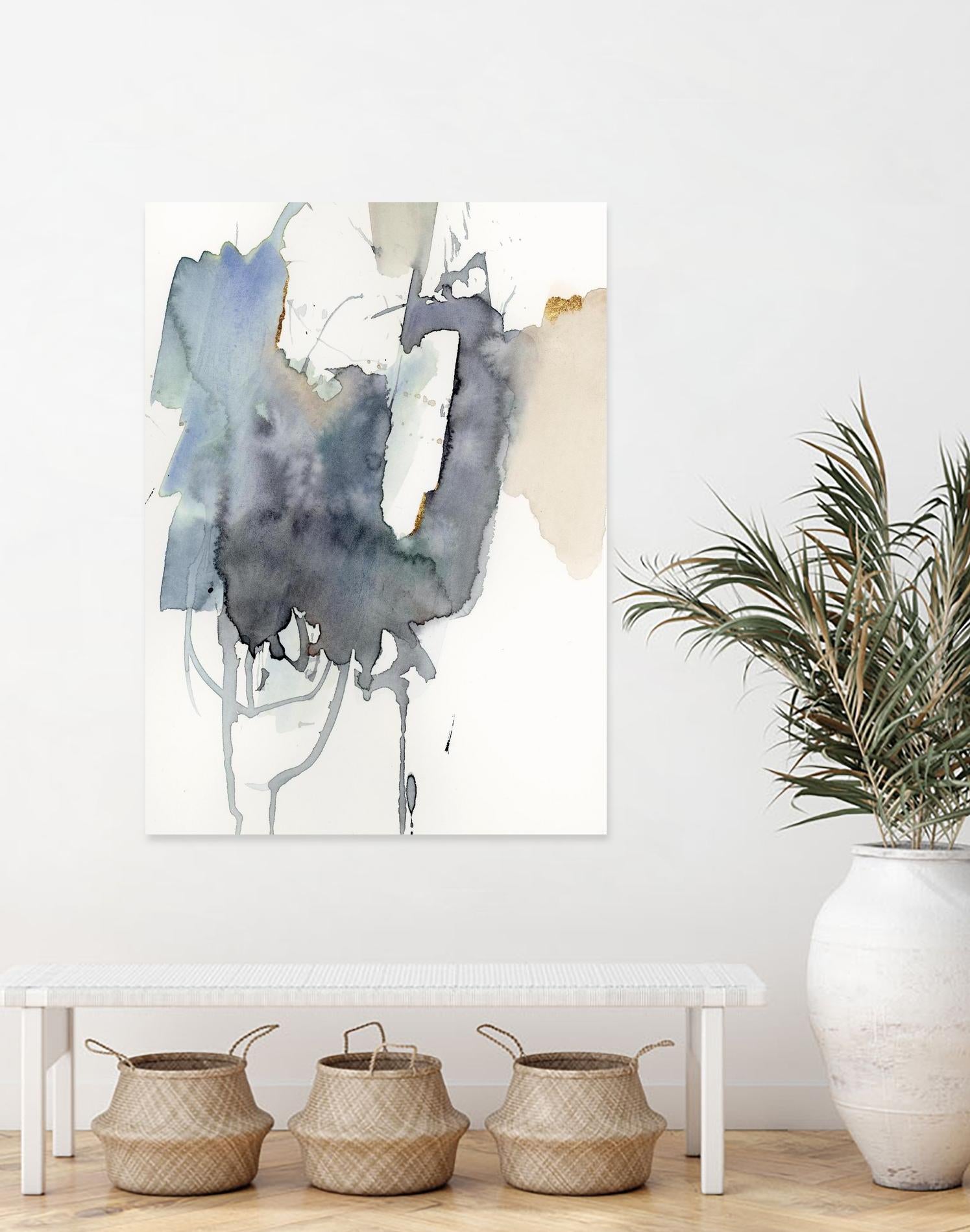 Indigo Splatter I by Victoria Barnes on GIANT ART - gold abstract abstract