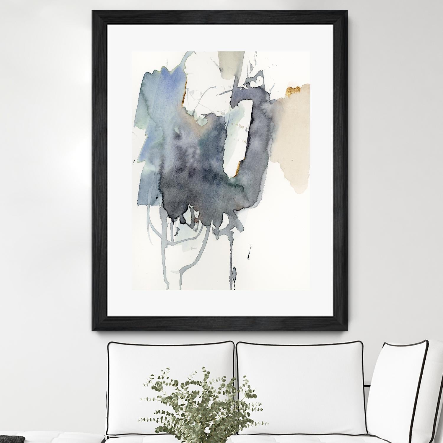 Indigo Splatter I by Victoria Barnes on GIANT ART - gold abstract abstract