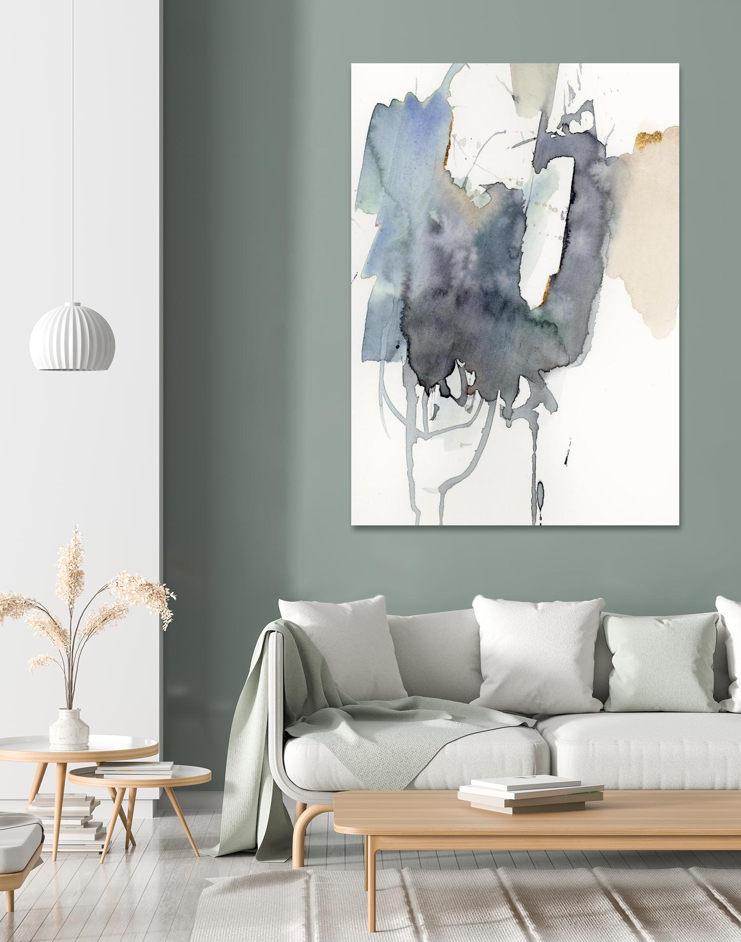 Indigo Splatter I by Victoria Barnes on GIANT ART - gold abstract abstract