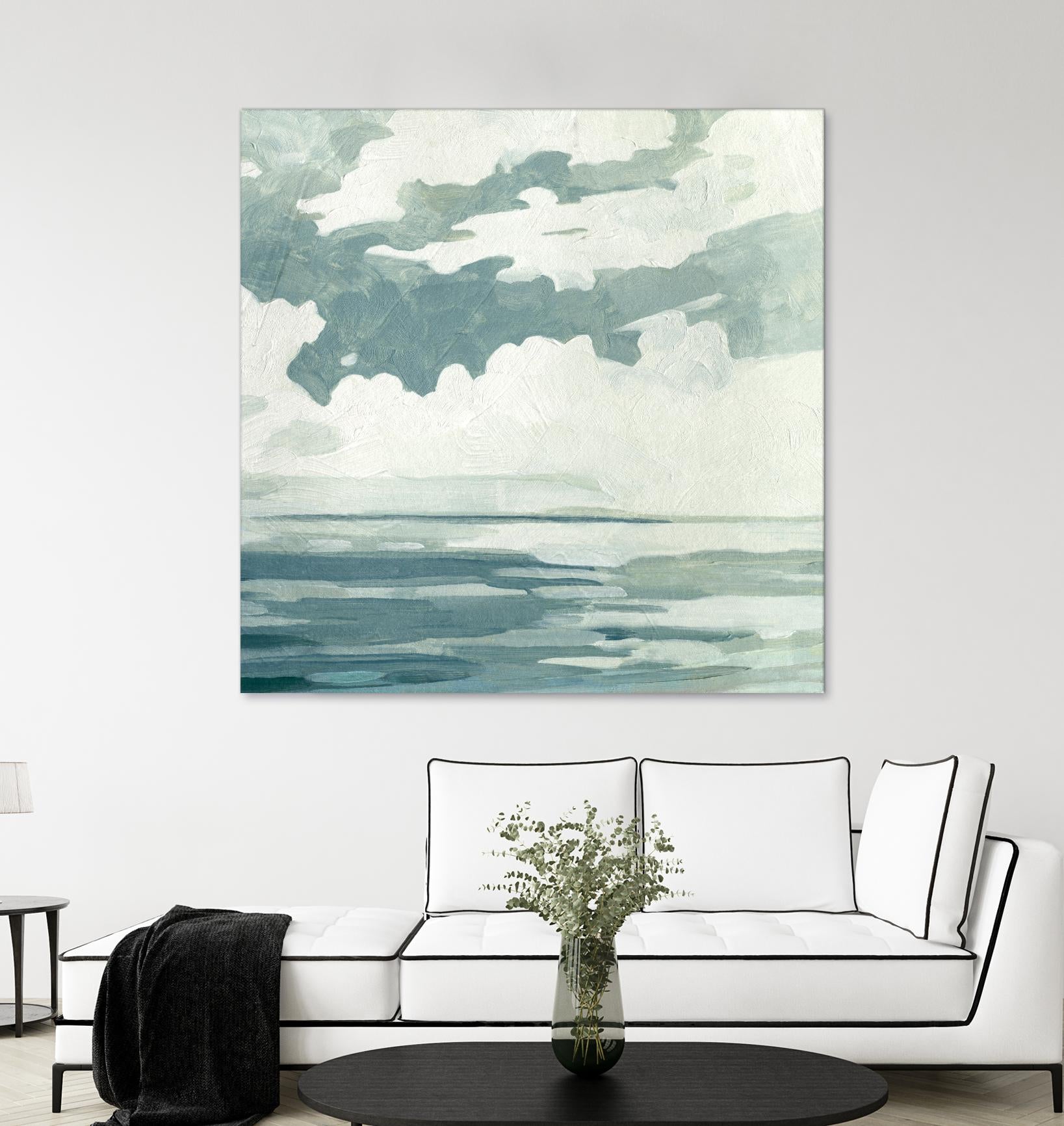 Textured Blue Seascape I by Emma Caroline on GIANT ART - beige landscapes & seascapes abstract
