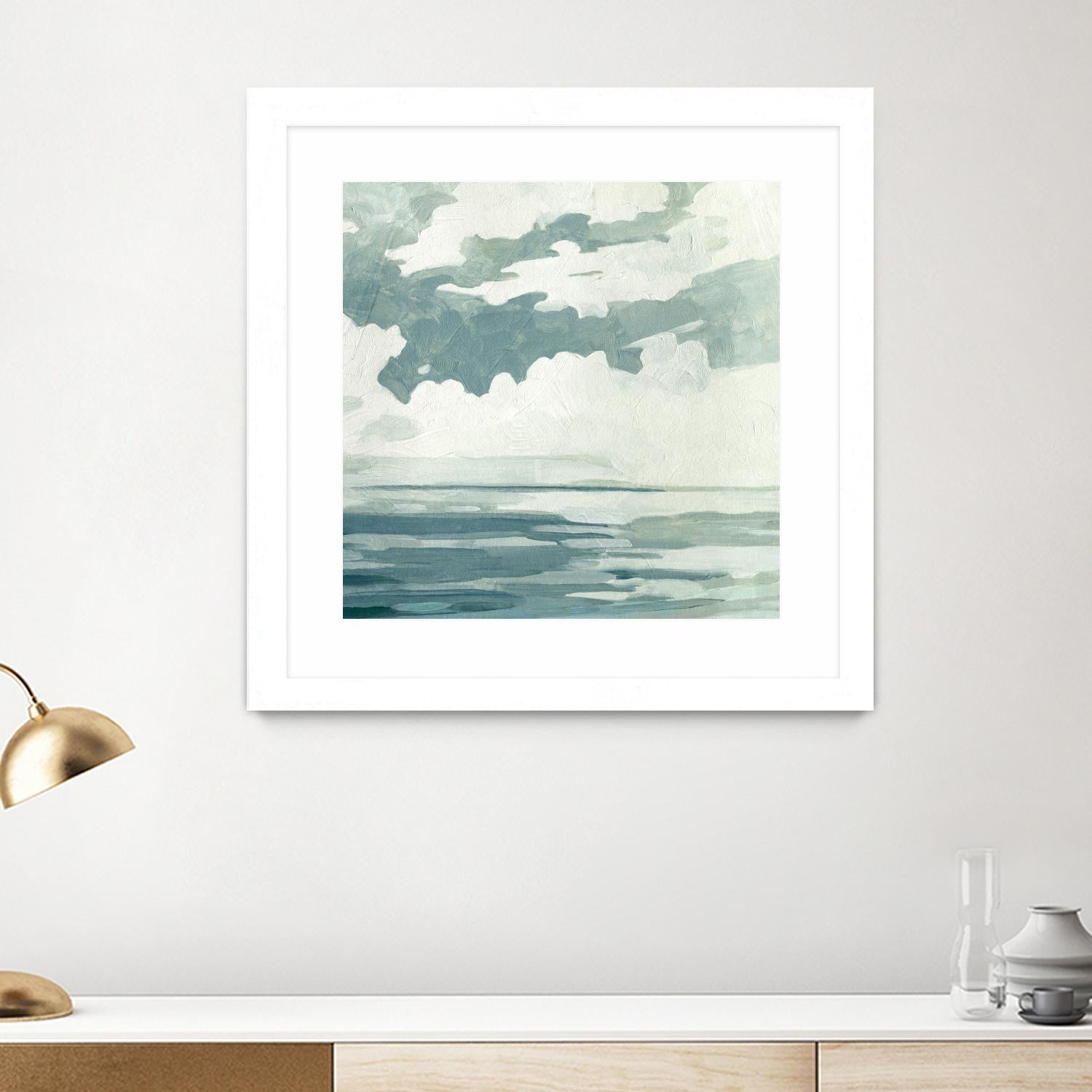 Textured Blue Seascape I by Emma Caroline on GIANT ART - beige landscapes & seascapes abstract