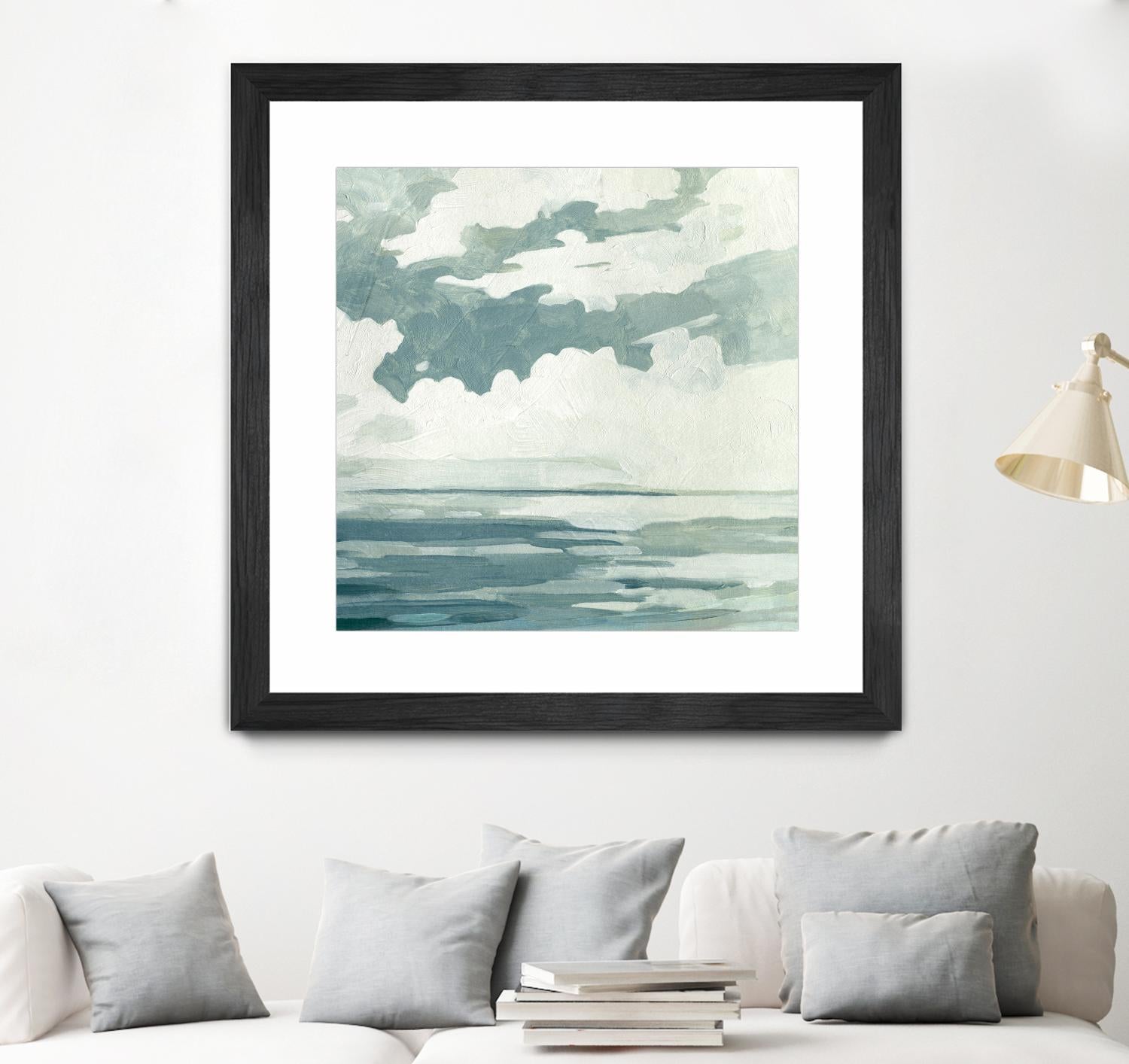 Textured Blue Seascape I by Emma Caroline on GIANT ART - beige landscapes & seascapes abstract