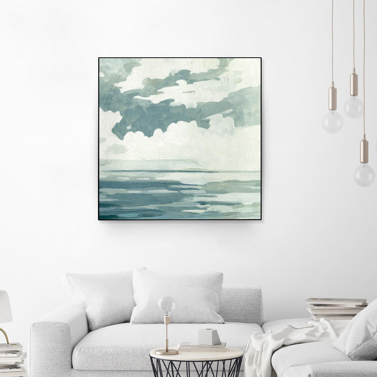 Textured Blue Seascape I by Emma Caroline on GIANT ART - beige landscapes & seascapes abstract