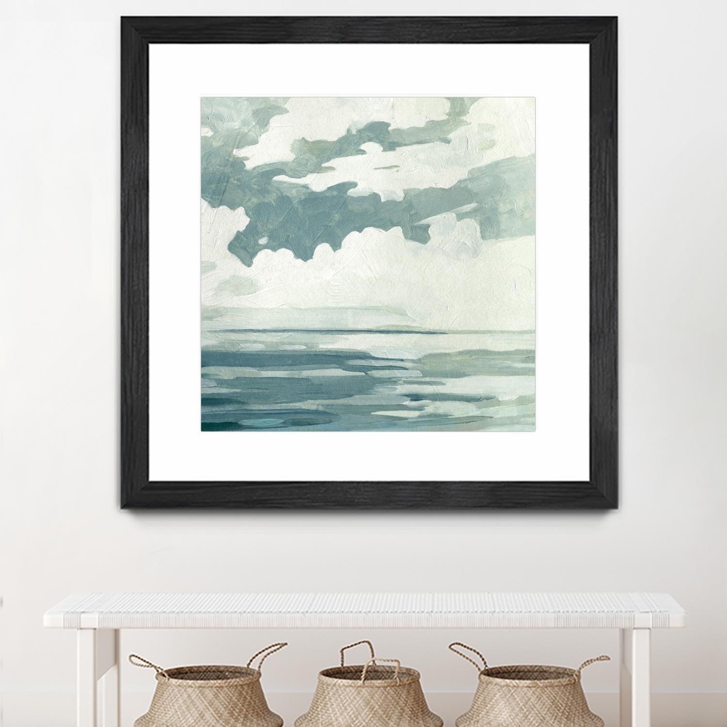 Textured Blue Seascape I by Emma Caroline on GIANT ART - beige landscapes & seascapes abstract