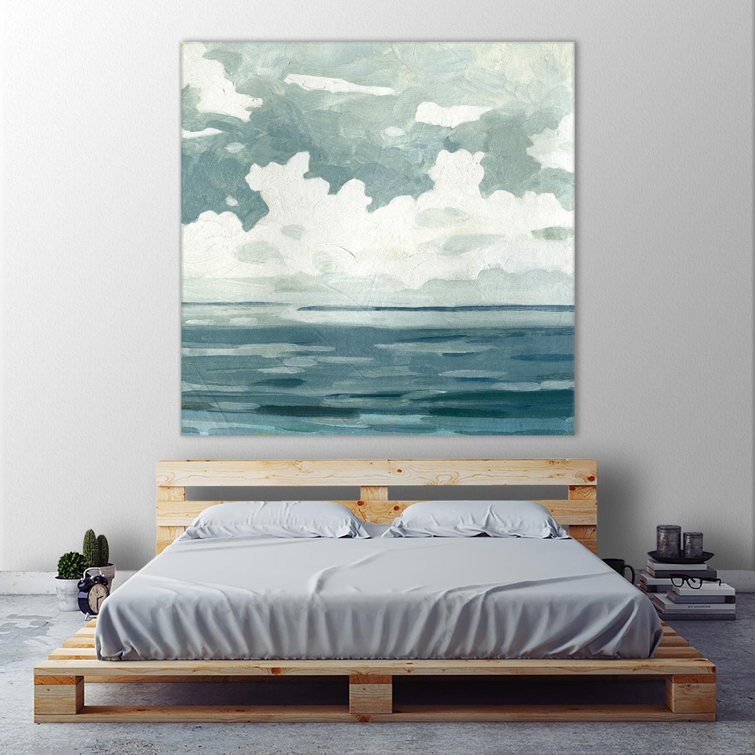 Textured Blue Seascape II by Emma Caroline on GIANT ART - beige landscapes & seascapes abstract