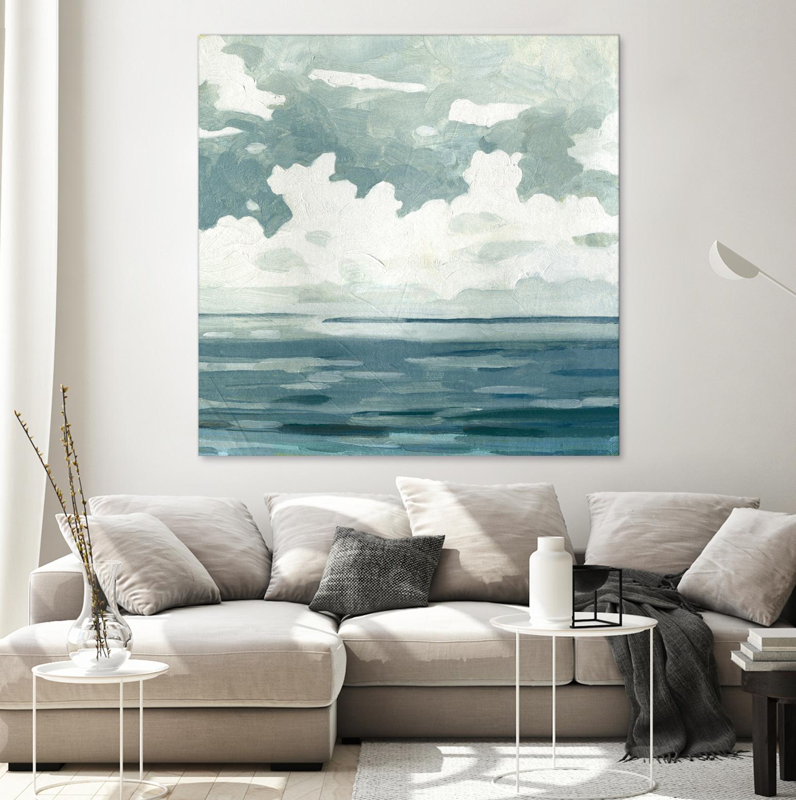 Textured Blue Seascape II by Emma Caroline on GIANT ART - beige landscapes & seascapes abstract