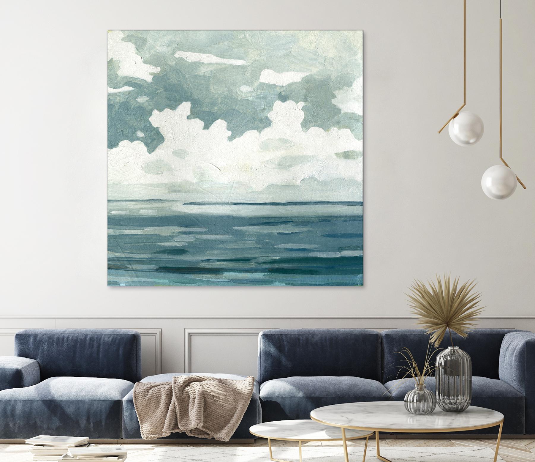 Textured Blue Seascape II by Emma Caroline on GIANT ART - beige landscapes & seascapes abstract