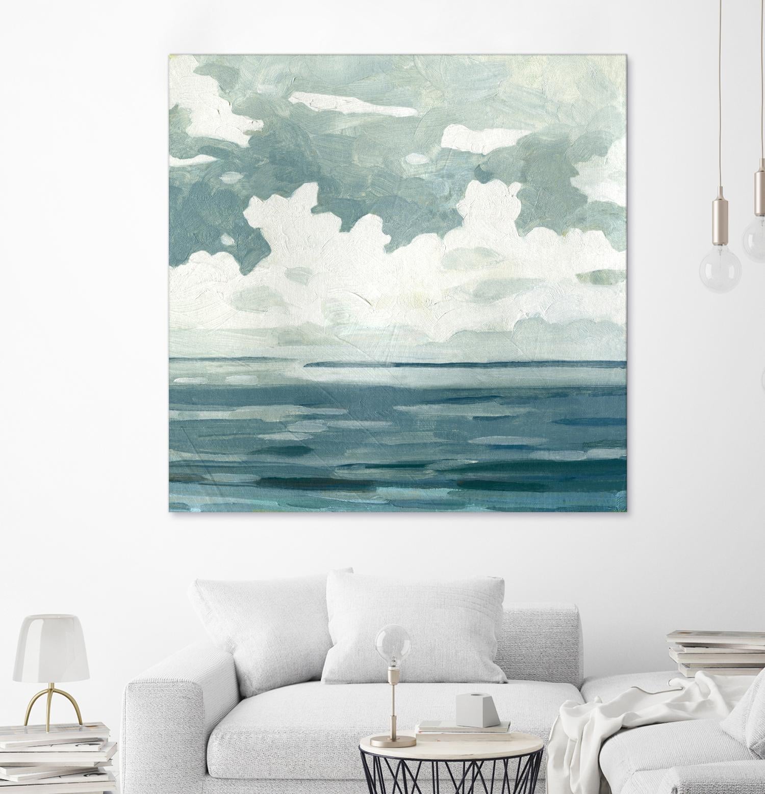 Textured Blue Seascape II by Emma Caroline on GIANT ART - beige landscapes & seascapes abstract