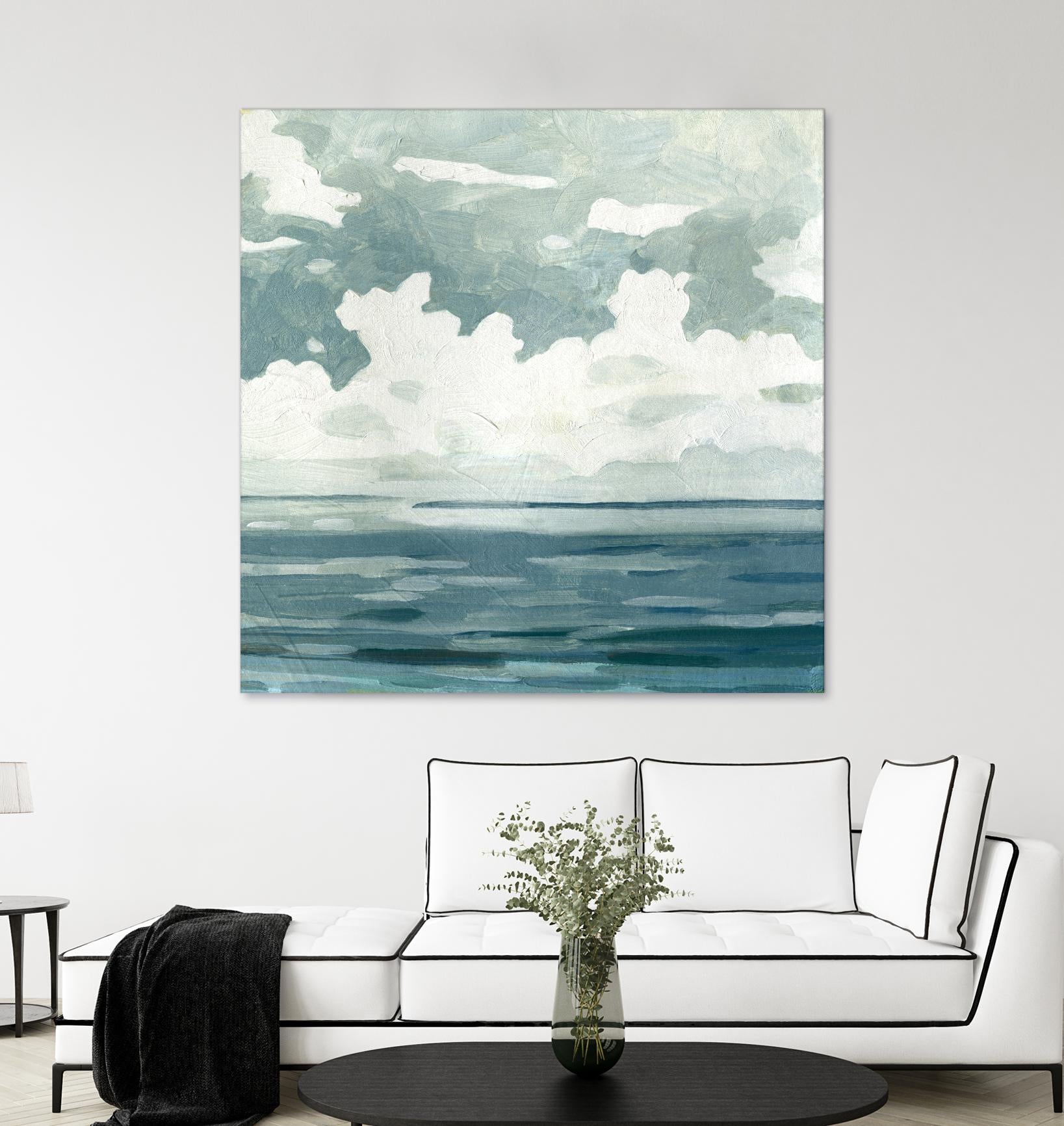Textured Blue Seascape II by Emma Caroline on GIANT ART - beige landscapes & seascapes abstract