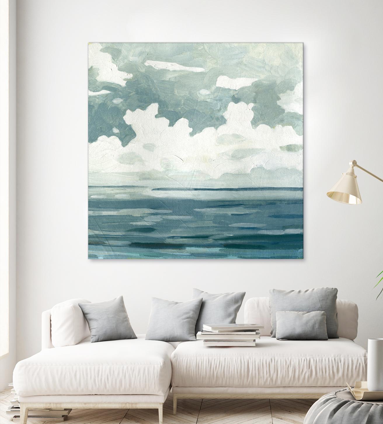 Textured Blue Seascape II by Emma Caroline on GIANT ART - beige landscapes & seascapes abstract
