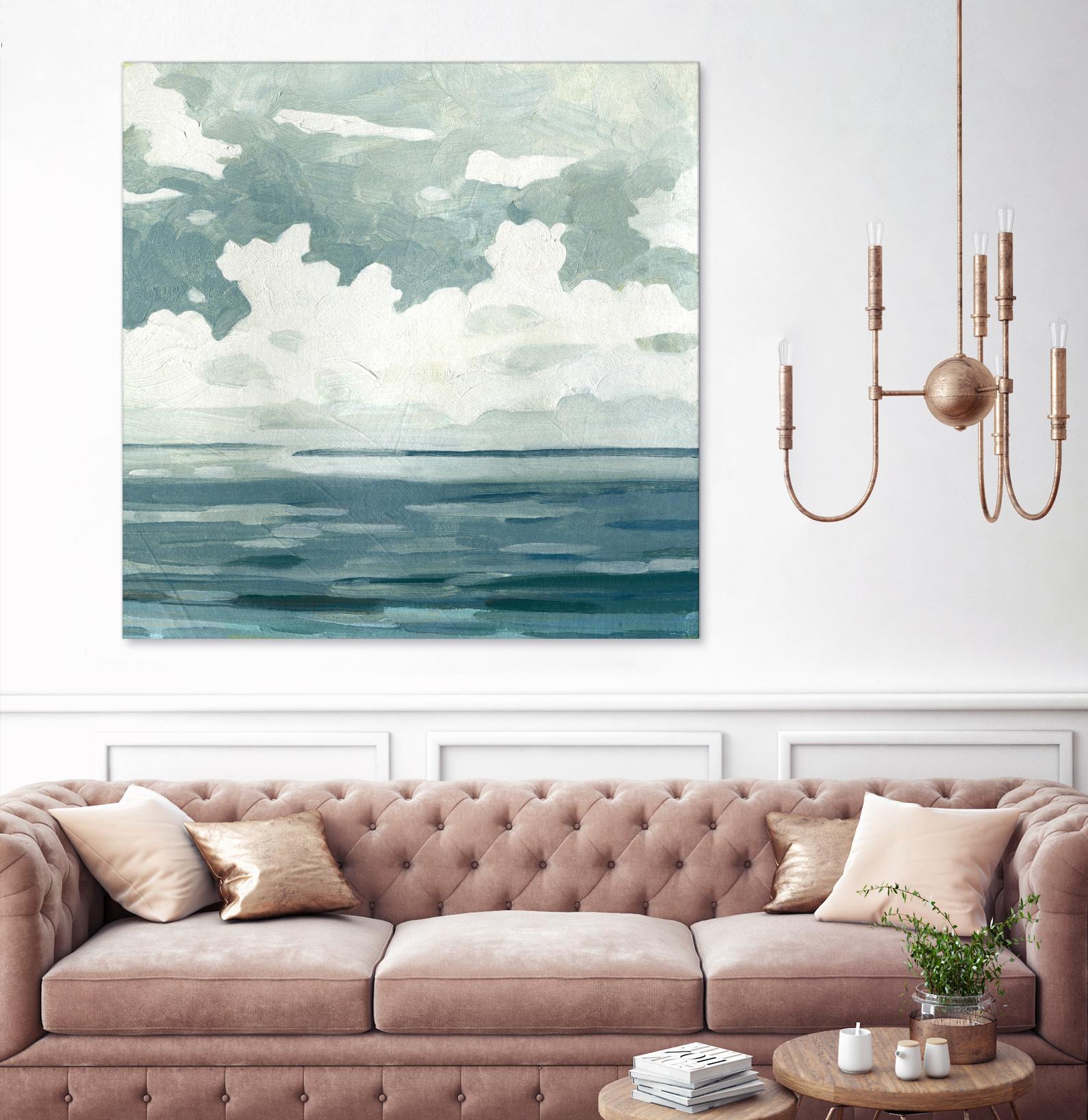 Textured Blue Seascape II by Emma Caroline on GIANT ART - beige landscapes & seascapes abstract