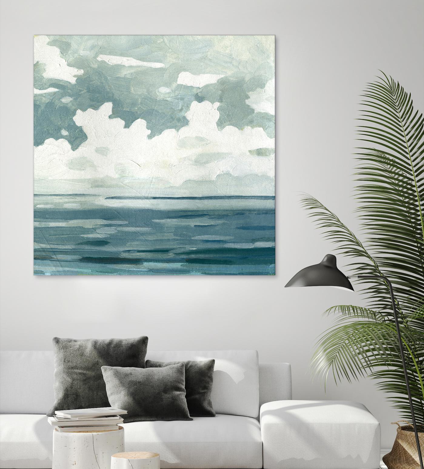 Textured Blue Seascape II by Emma Caroline on GIANT ART - beige landscapes & seascapes abstract