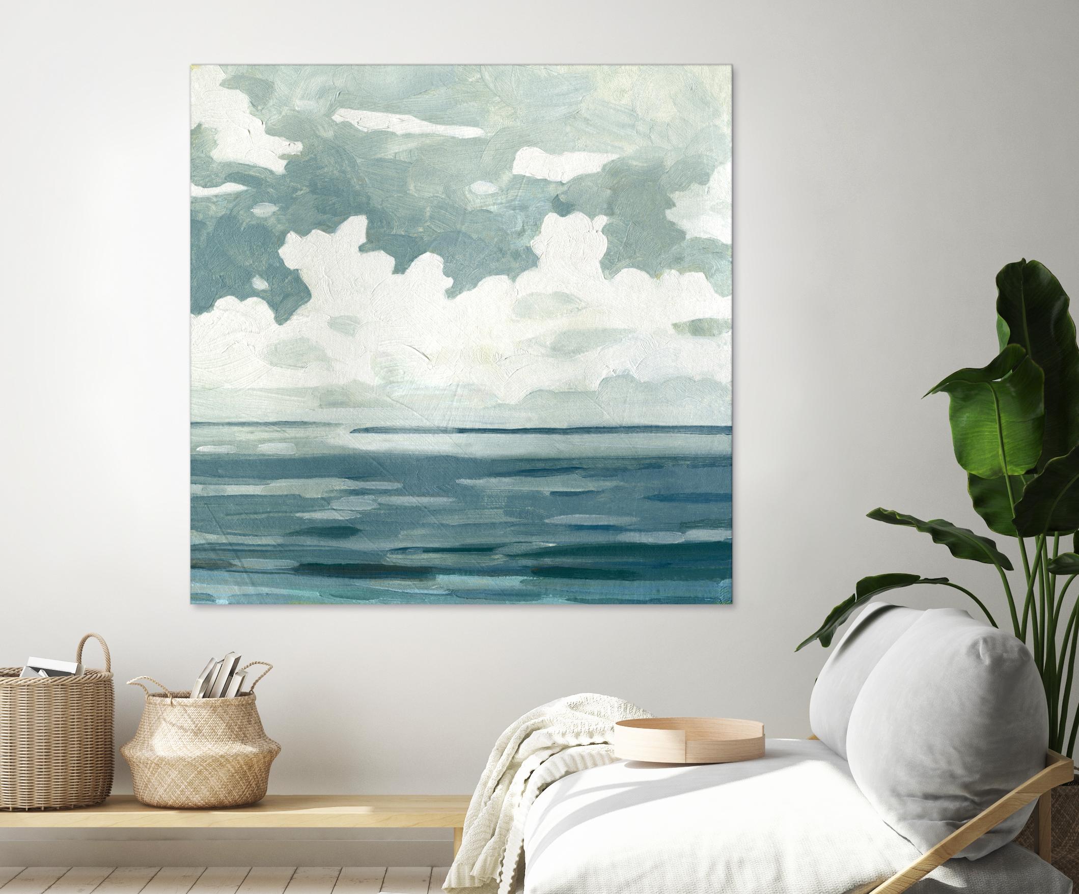 Textured Blue Seascape II by Emma Caroline on GIANT ART - beige landscapes & seascapes abstract