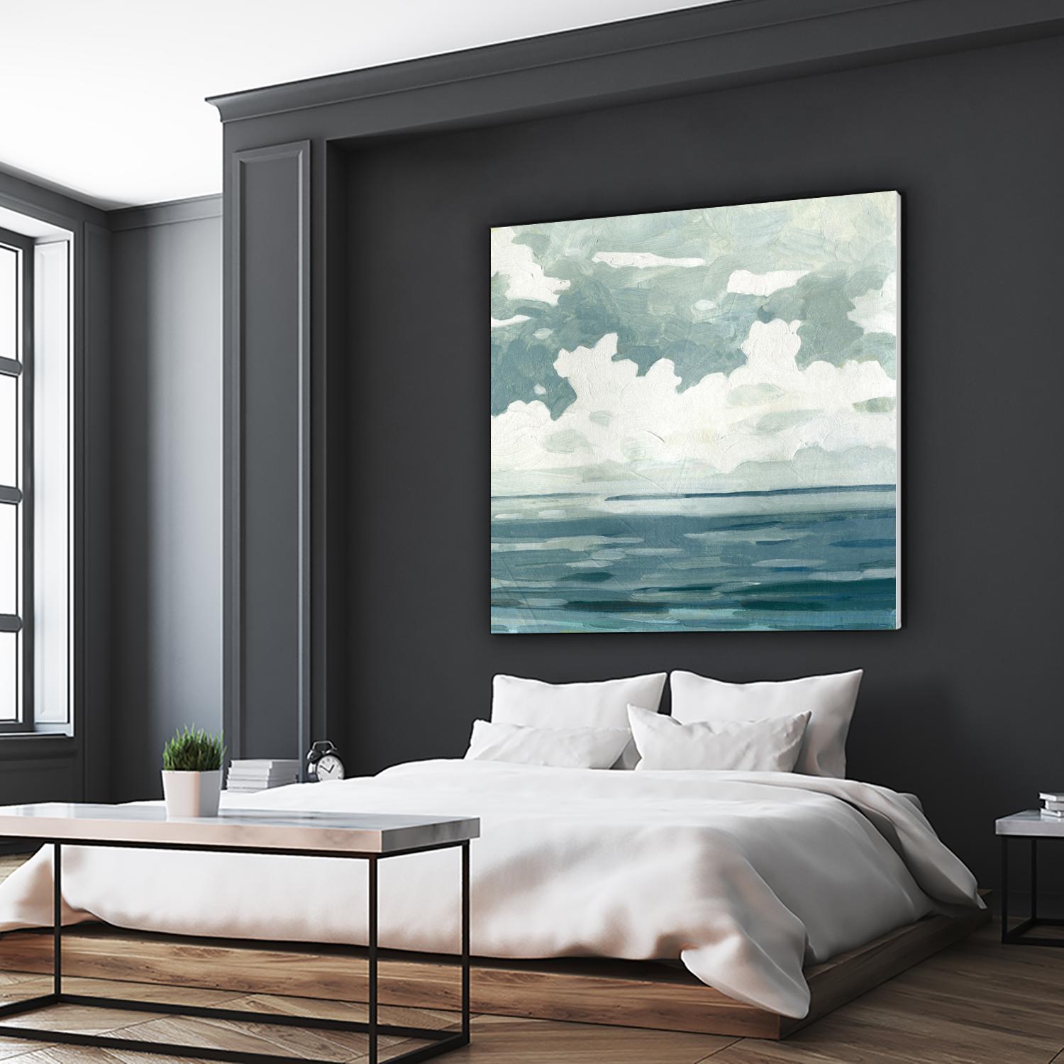 Textured Blue Seascape II by Emma Caroline on GIANT ART - beige landscapes & seascapes abstract