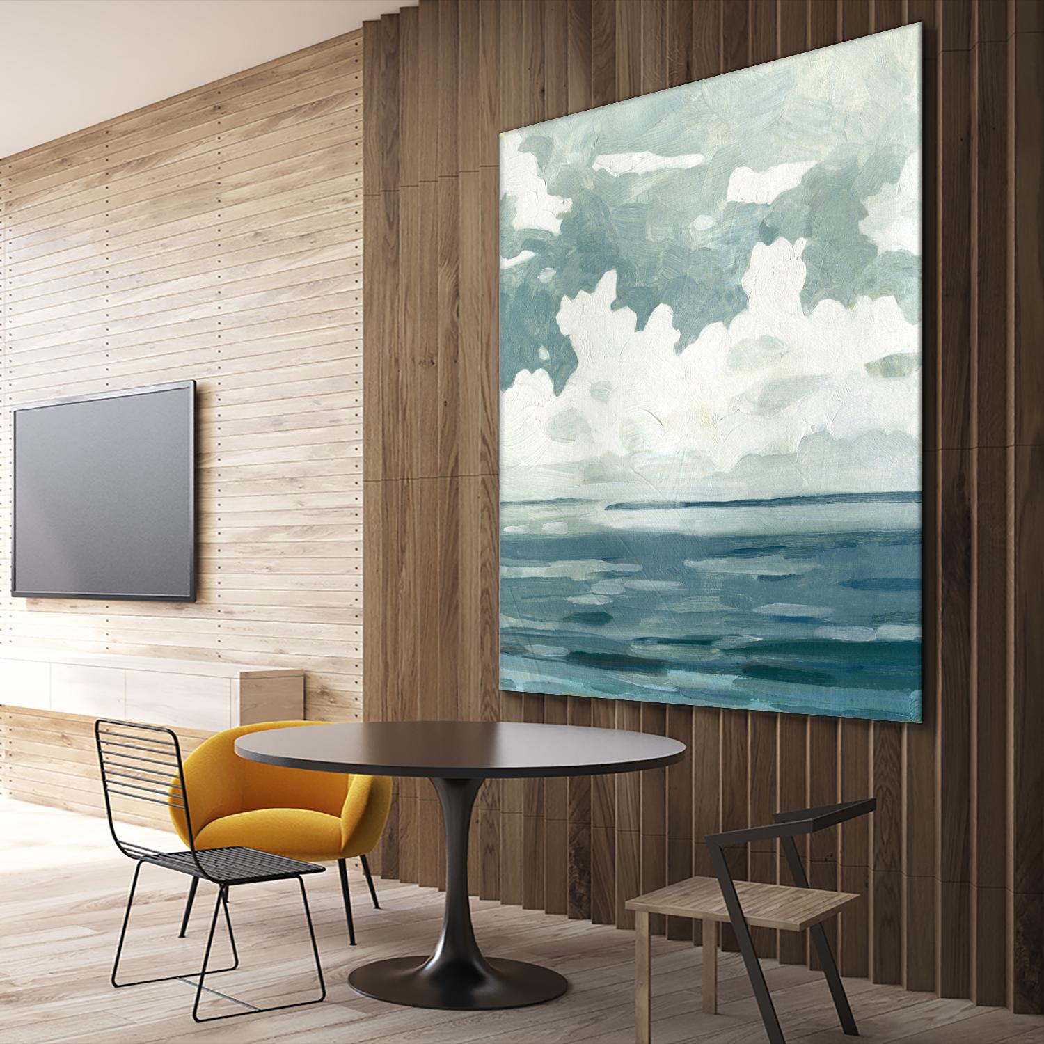 Textured Blue Seascape II by Emma Caroline on GIANT ART - beige landscapes & seascapes abstract