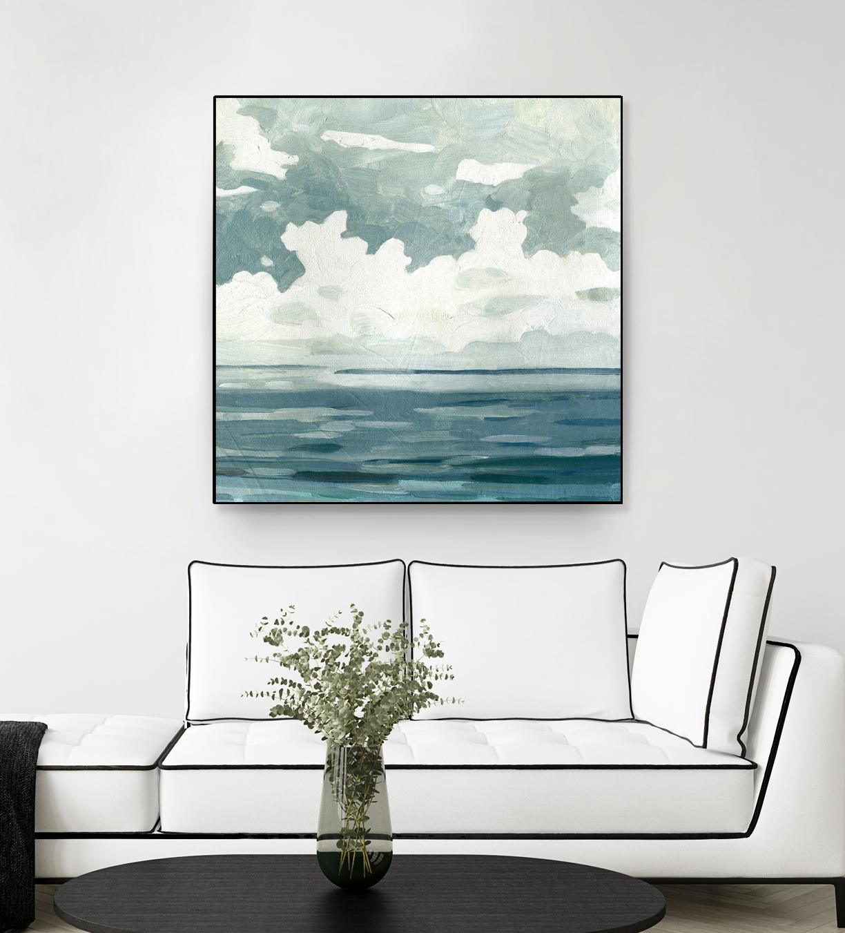 Textured Blue Seascape II by Emma Caroline on GIANT ART - beige landscapes & seascapes abstract