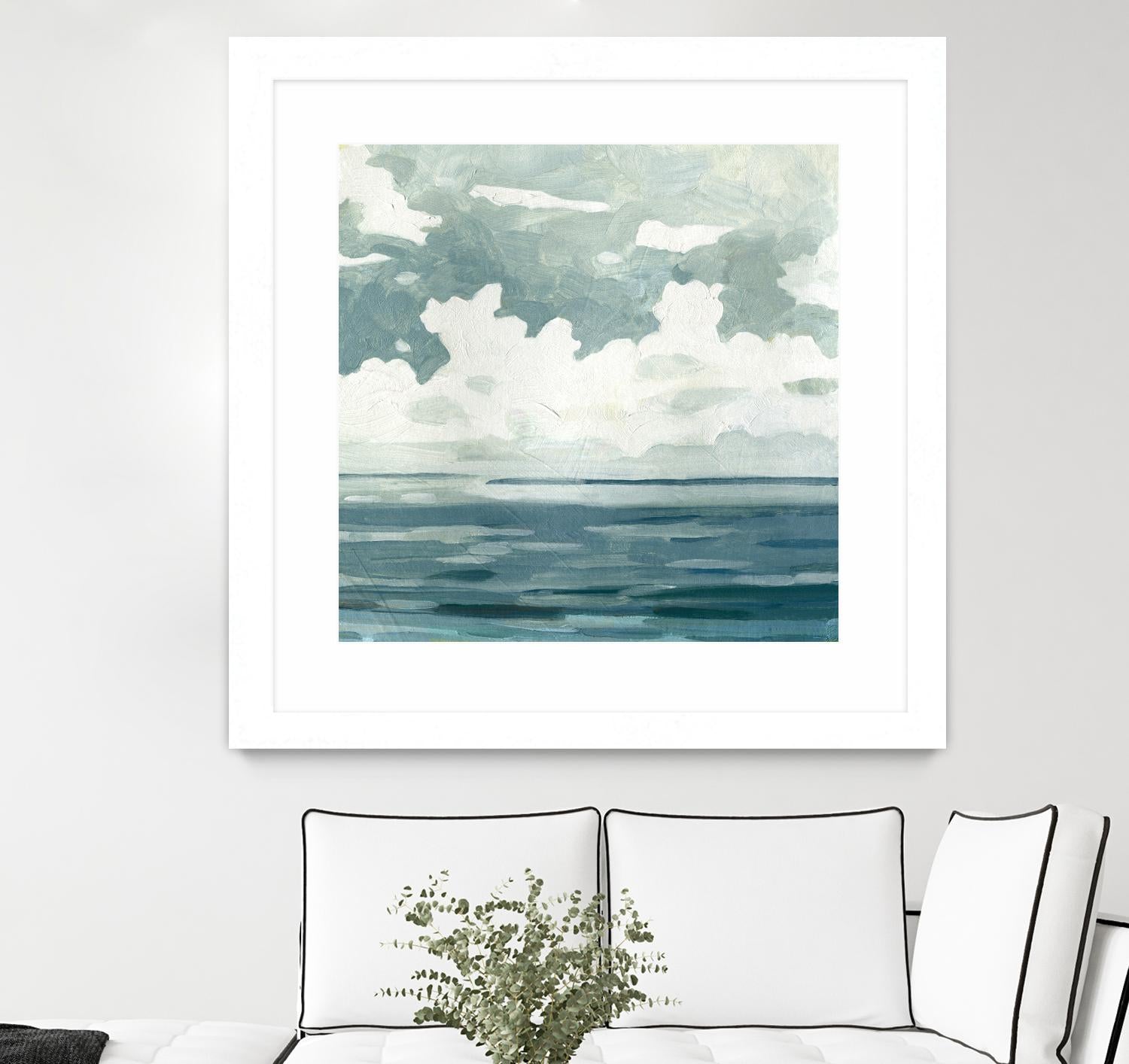 Textured Blue Seascape II by Emma Caroline on GIANT ART - beige landscapes & seascapes abstract