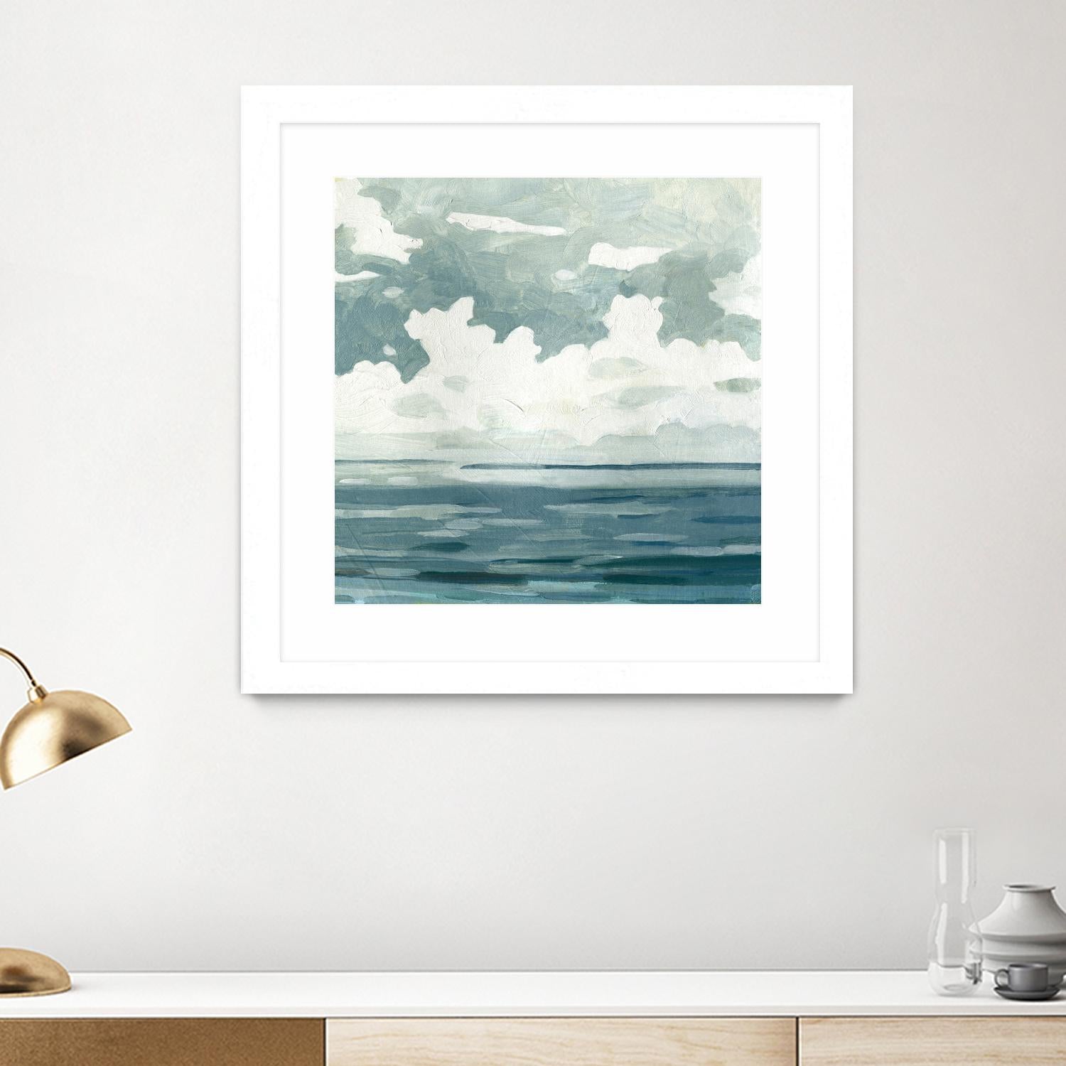 Textured Blue Seascape II by Emma Caroline on GIANT ART - beige landscapes & seascapes abstract
