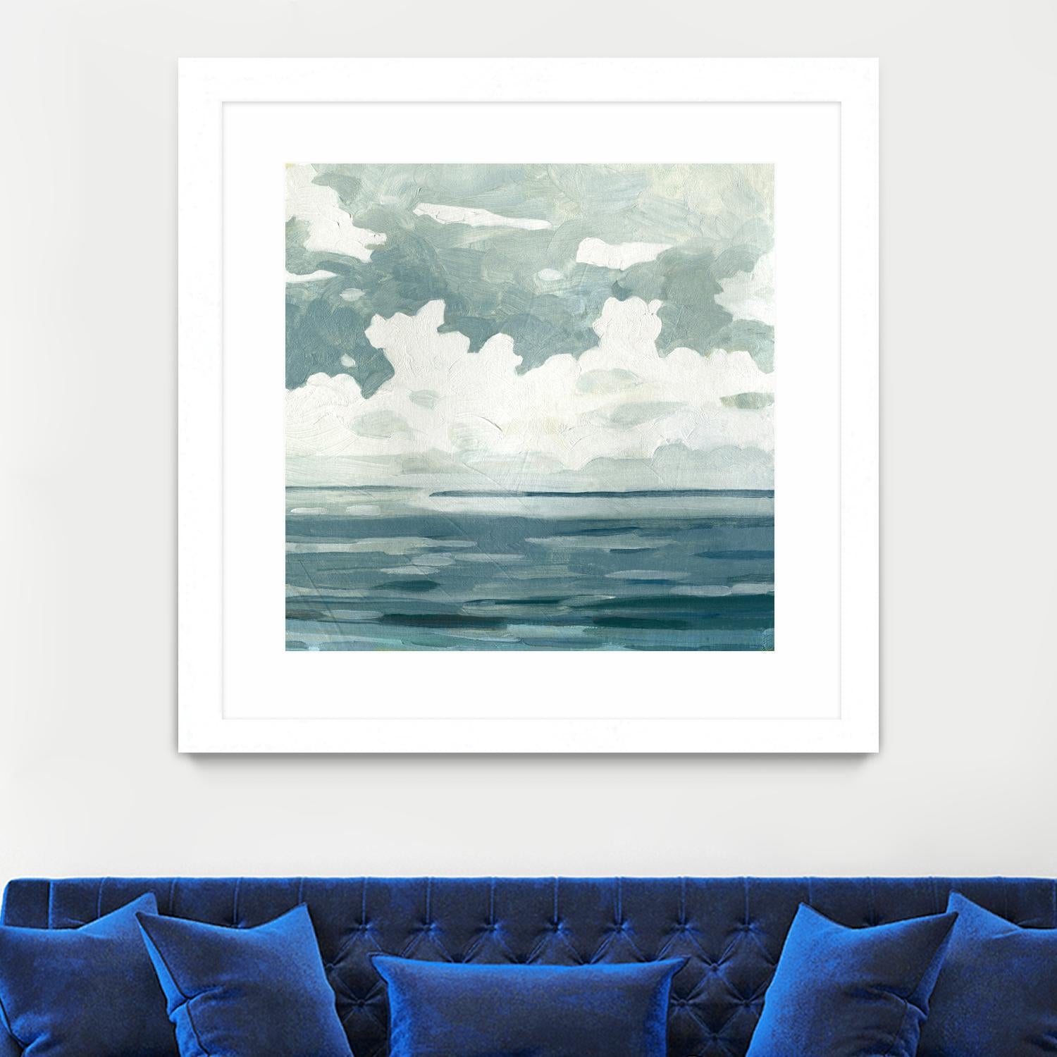 Textured Blue Seascape II by Emma Caroline on GIANT ART - beige landscapes & seascapes abstract