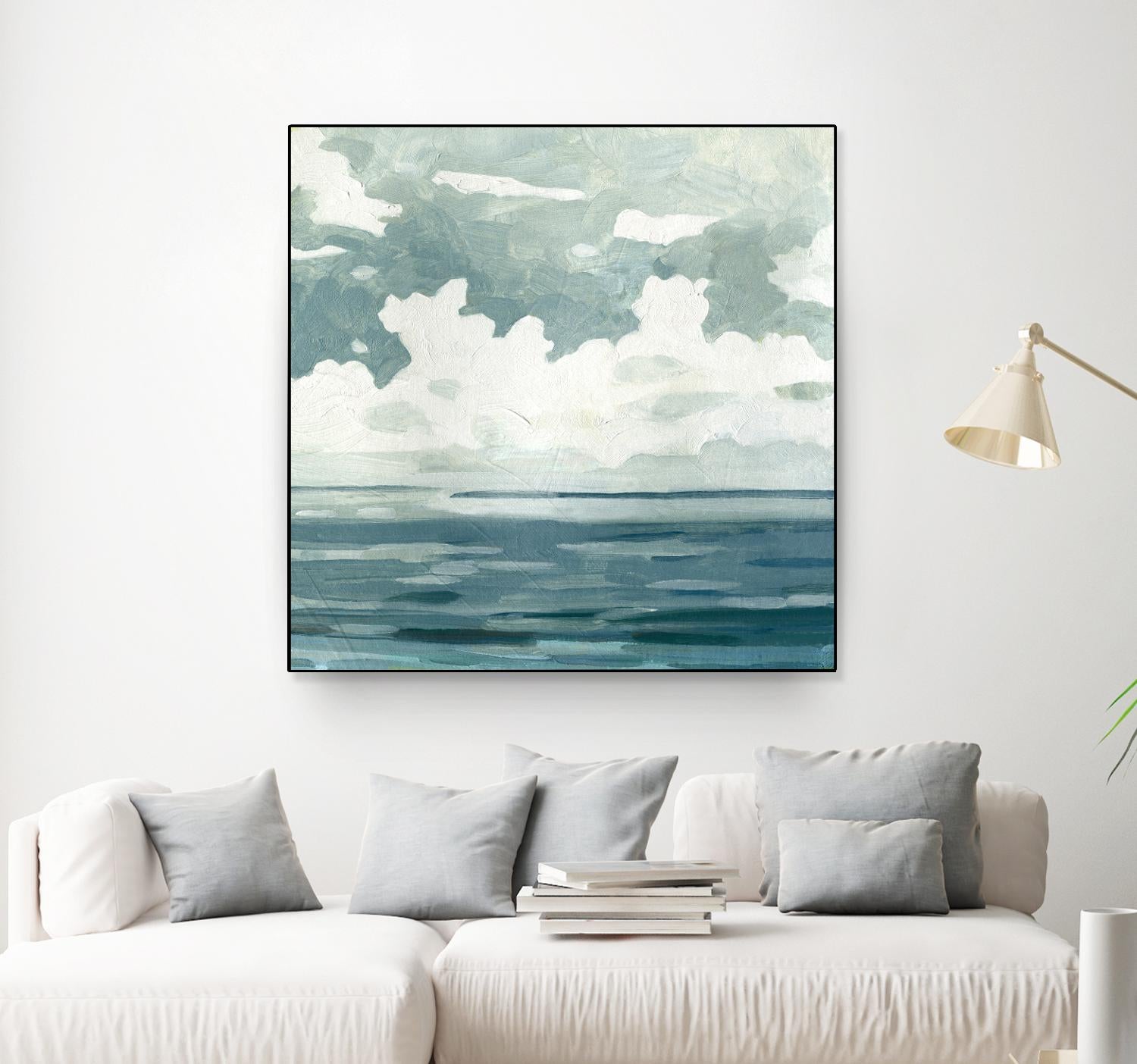 Textured Blue Seascape II by Emma Caroline on GIANT ART - beige landscapes & seascapes abstract