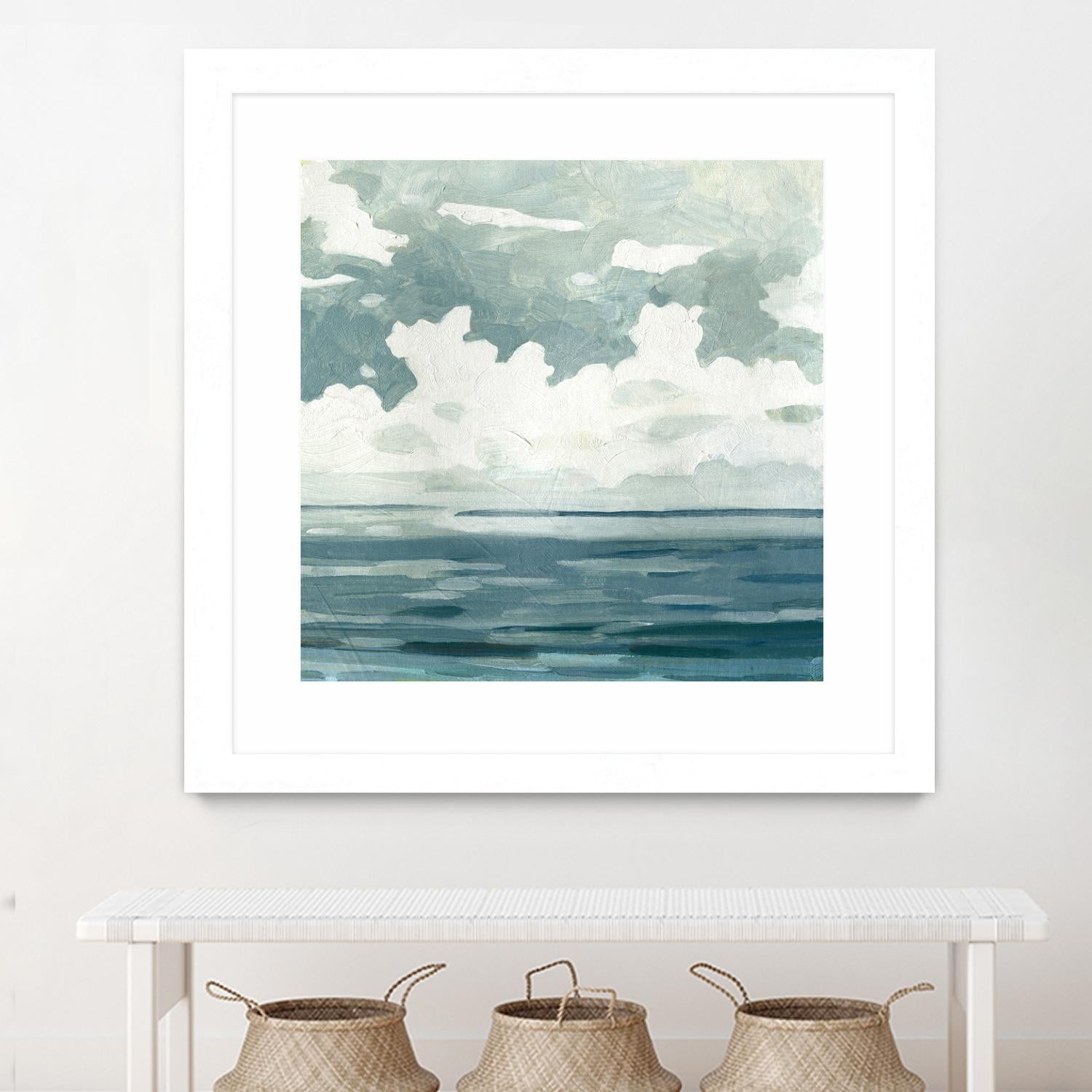 Textured Blue Seascape II by Emma Caroline on GIANT ART - beige landscapes & seascapes abstract