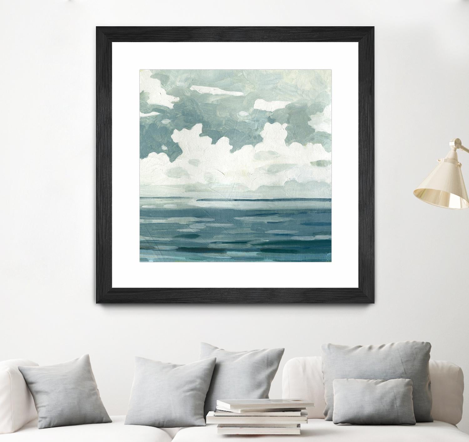Textured Blue Seascape II by Emma Caroline on GIANT ART - beige landscapes & seascapes abstract