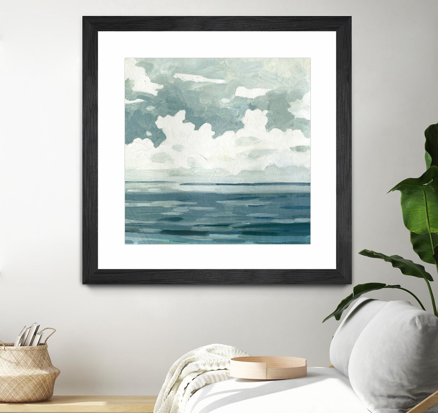 Textured Blue Seascape II by Emma Caroline on GIANT ART - beige landscapes & seascapes abstract