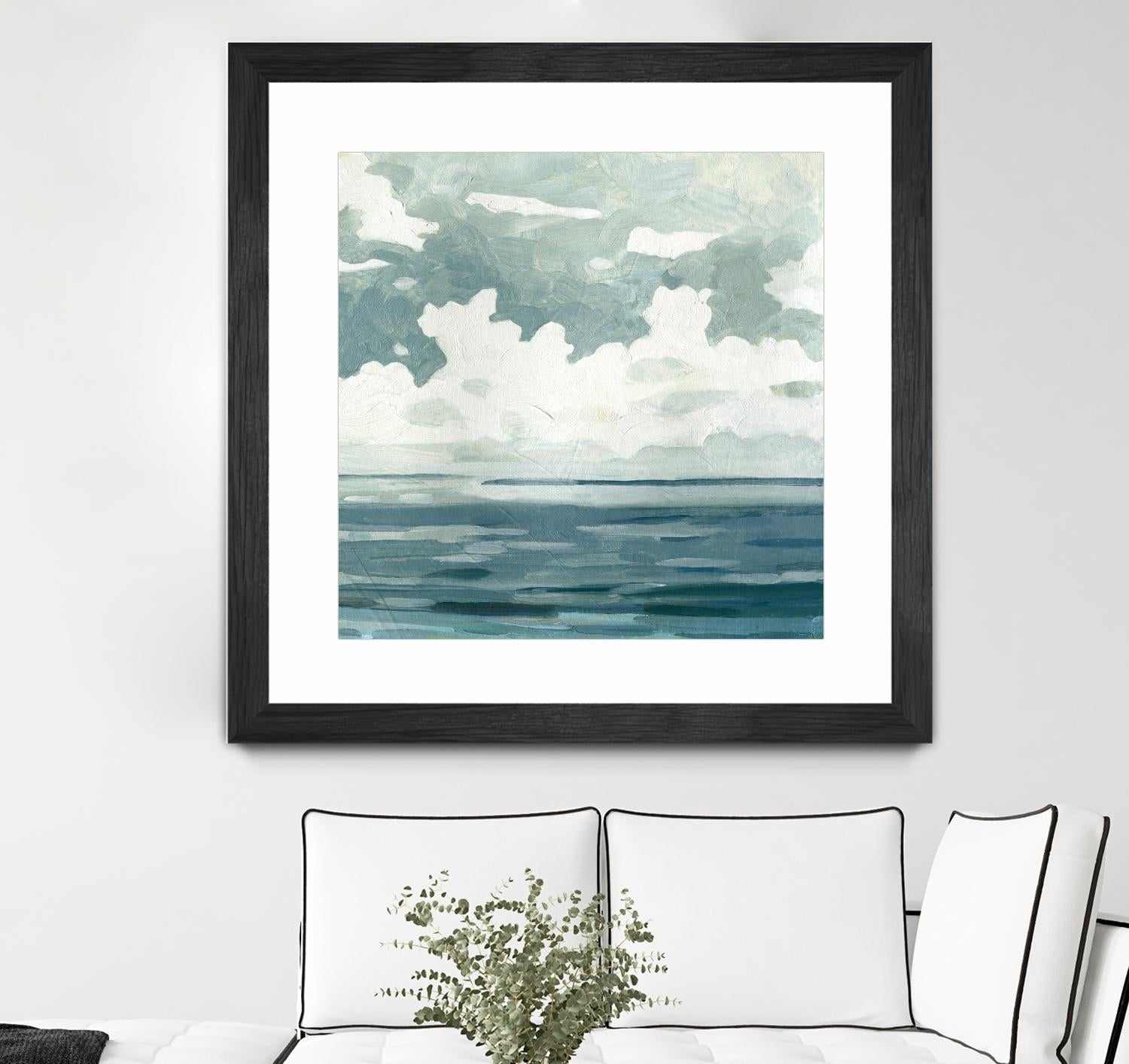 Textured Blue Seascape II by Emma Caroline on GIANT ART - beige landscapes & seascapes abstract