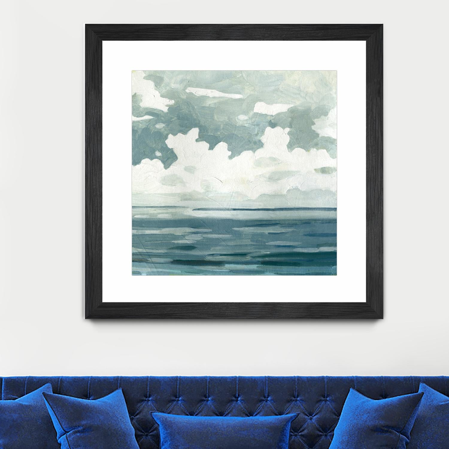 Textured Blue Seascape II by Emma Caroline on GIANT ART - beige landscapes & seascapes abstract