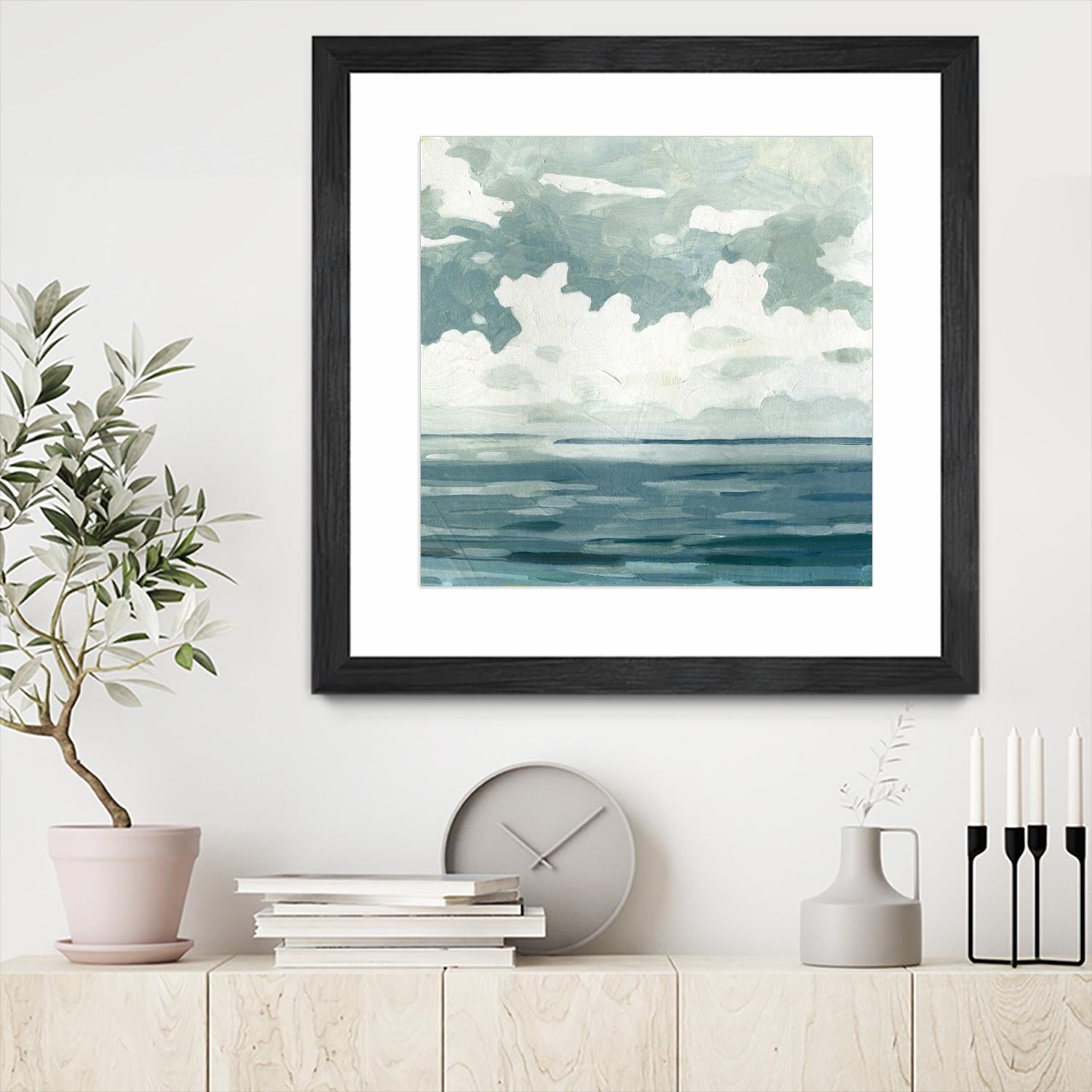 Textured Blue Seascape II by Emma Caroline on GIANT ART - beige landscapes & seascapes abstract