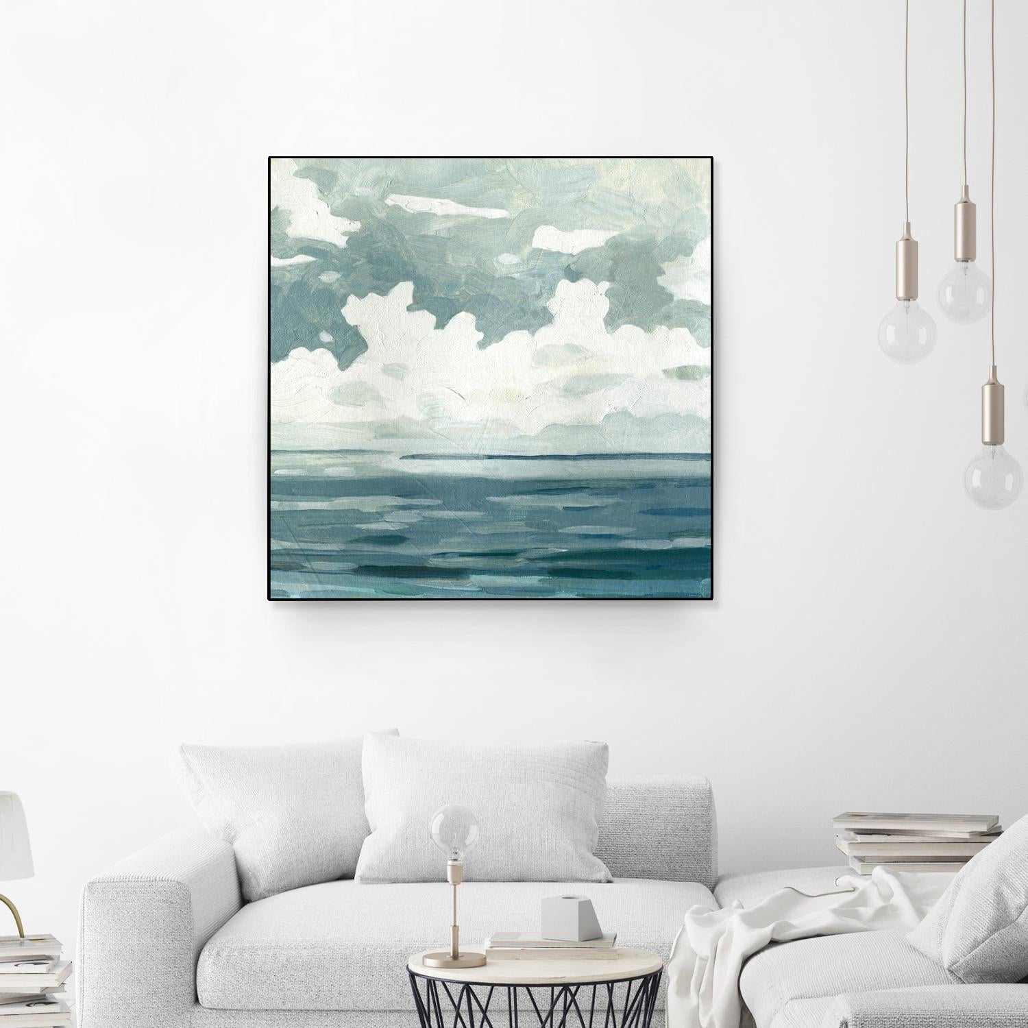 Textured Blue Seascape II by Emma Caroline on GIANT ART - beige landscapes & seascapes abstract