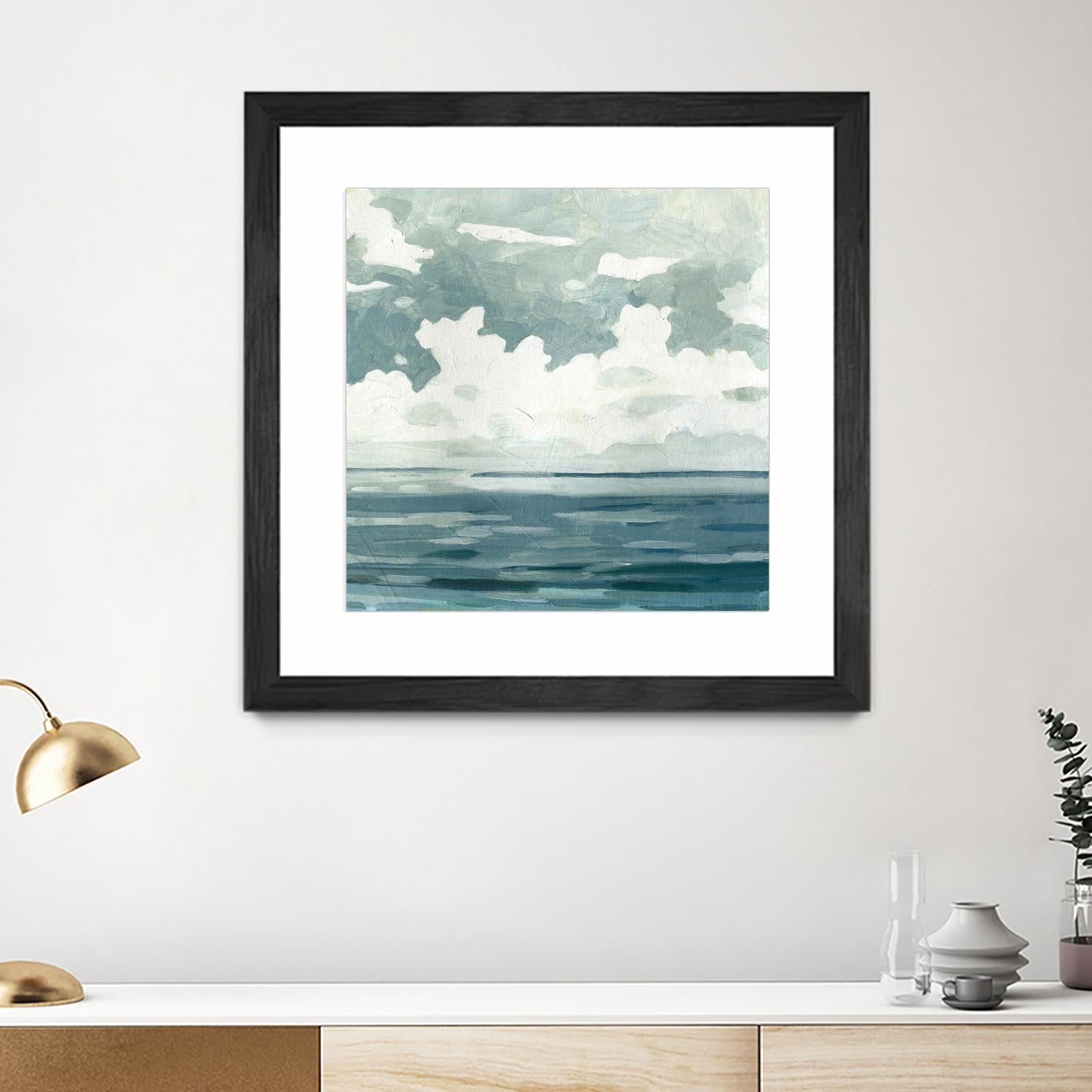 Textured Blue Seascape II by Emma Caroline on GIANT ART - beige landscapes & seascapes abstract