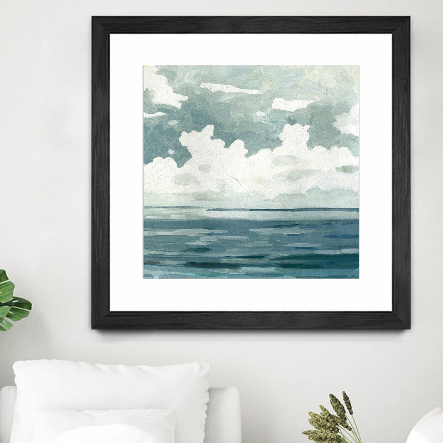 Textured Blue Seascape II by Emma Caroline on GIANT ART - beige landscapes & seascapes abstract