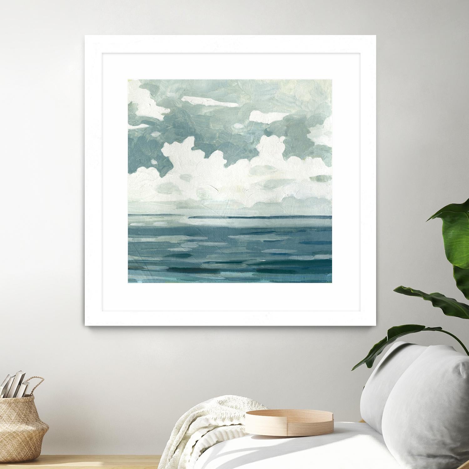 Textured Blue Seascape II by Emma Caroline on GIANT ART - beige landscapes & seascapes abstract