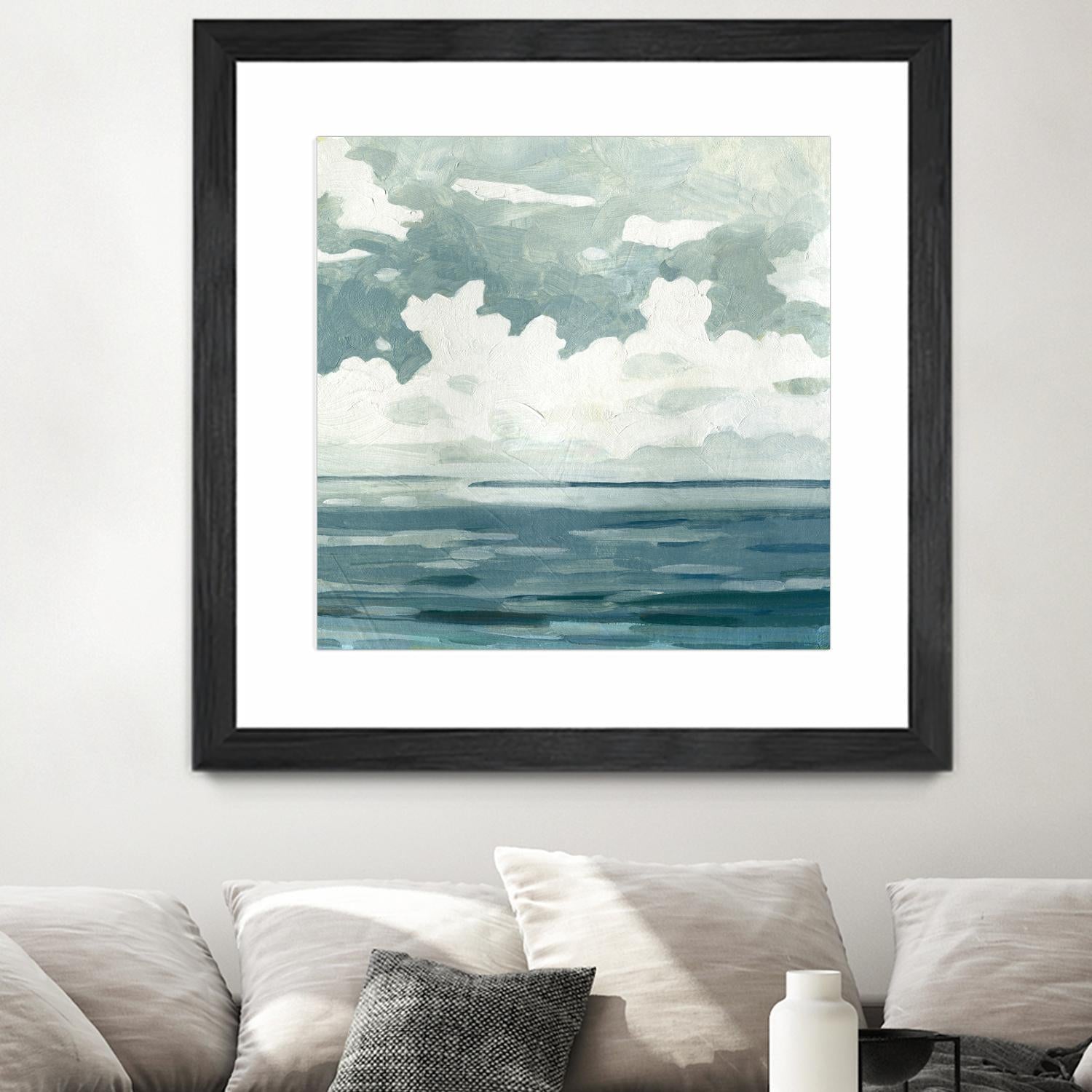 Textured Blue Seascape II by Emma Caroline on GIANT ART - beige landscapes & seascapes abstract