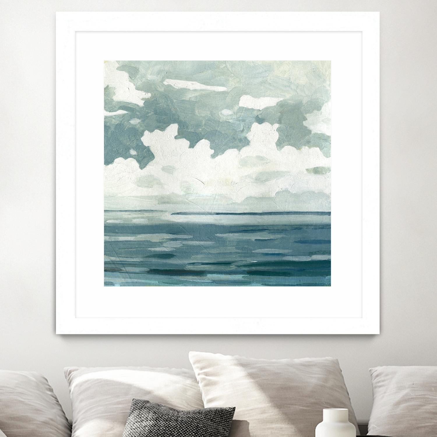 Textured Blue Seascape II by Emma Caroline on GIANT ART - beige landscapes & seascapes abstract