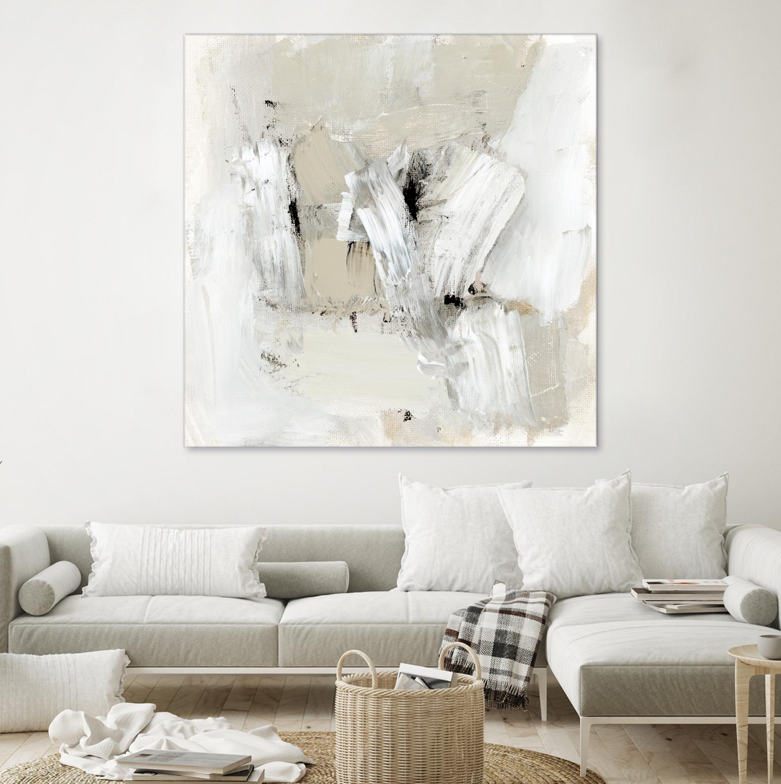 Neutral Brushstrokes I by Victoria Barnes on GIANT ART - beige abstract abstract