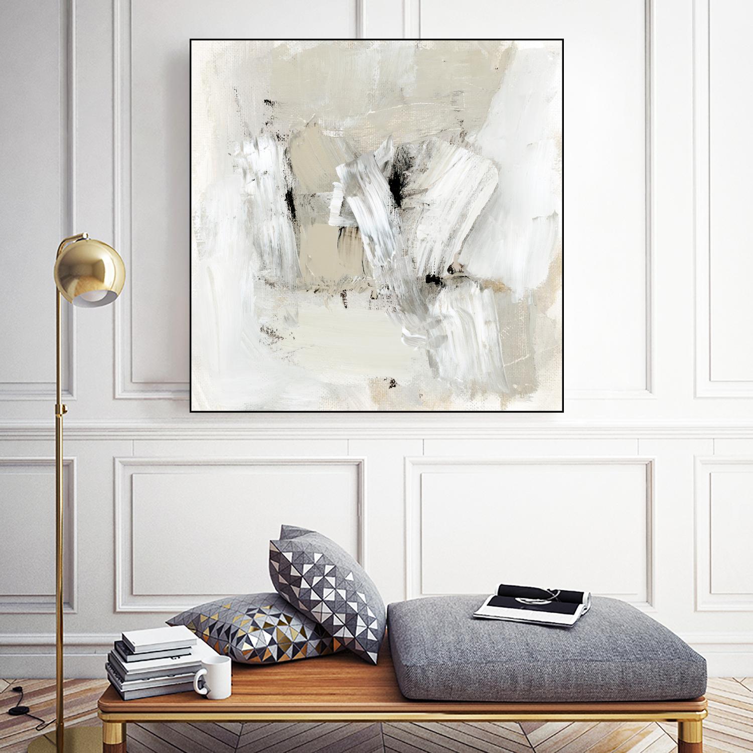 Neutral Brushstrokes I by Victoria Barnes on GIANT ART - beige abstract abstract