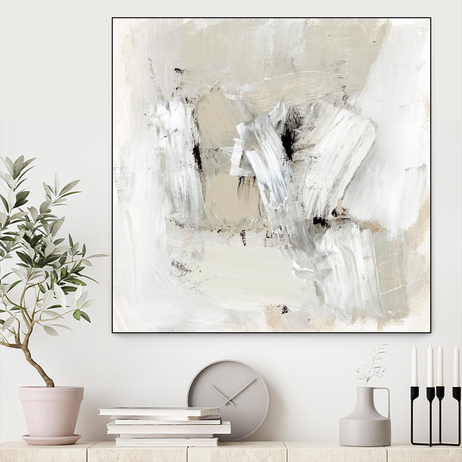Neutral Brushstrokes I by Victoria Barnes on GIANT ART - beige abstract abstract